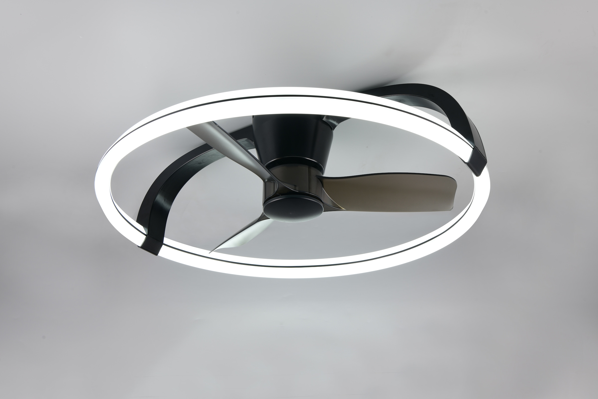REALITY Leuchten LED Deckenleuchte »STOCKHOLM mit Ventilator, Deckenventilator mit Licht inklFernbedienung« LED-Board 1 Stk. warmweiß - kaltweiß 6 Geschwindigkeiten Timer Vor- & Rücklauf LED dimmbar CCT Nachtlicht