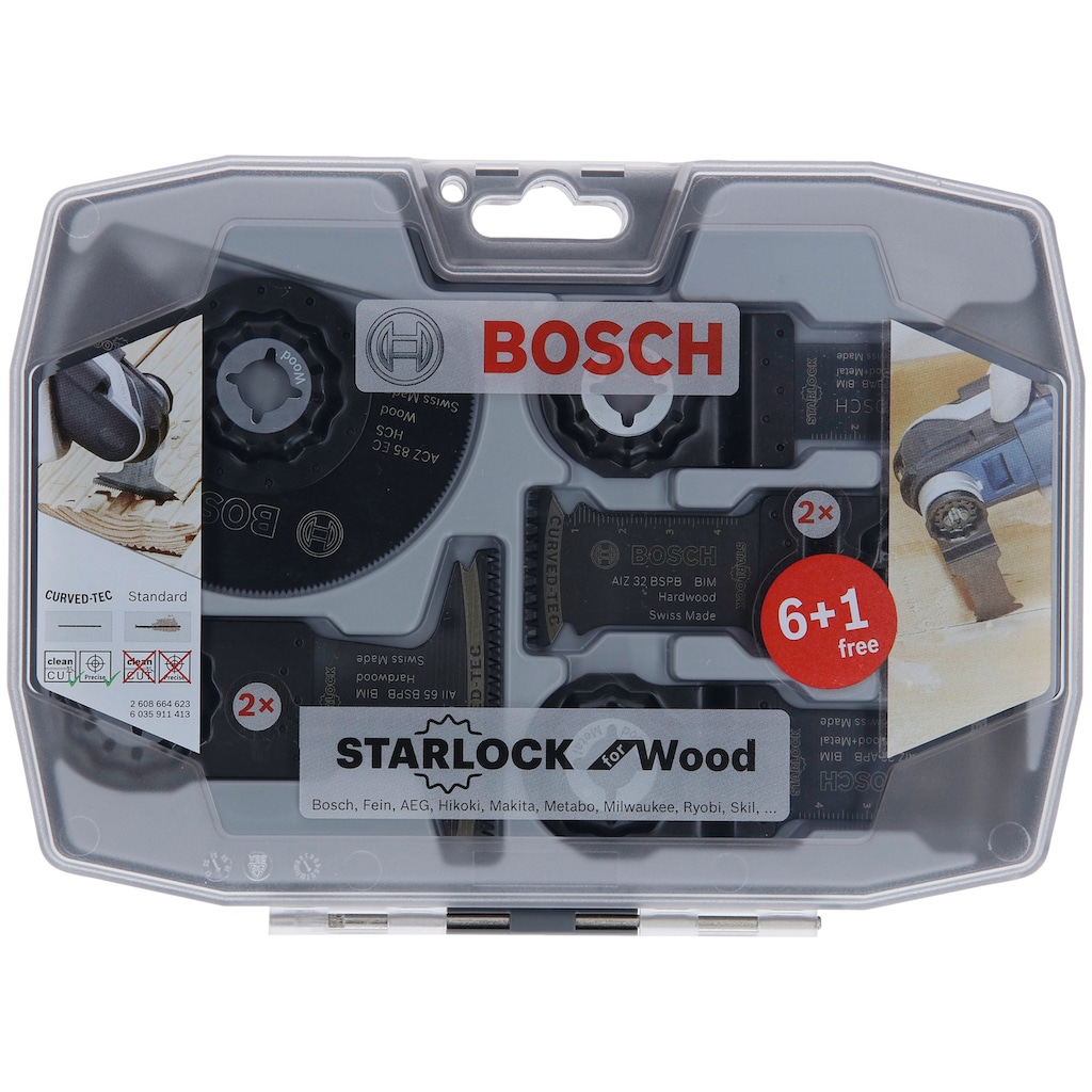 Bosch Professional Sägeblatt »Starlock-Set für Holz, 6+1-teilig«, (Set, 7 St.)