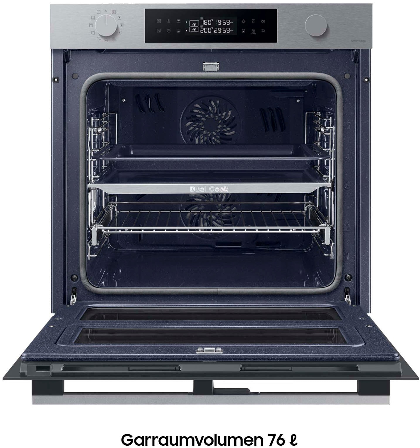 Samsung Einbaubackofen  »NV7B4550VAS/U1«, Pyrolyse-Selbstreinigung, Dual Cook Flex
