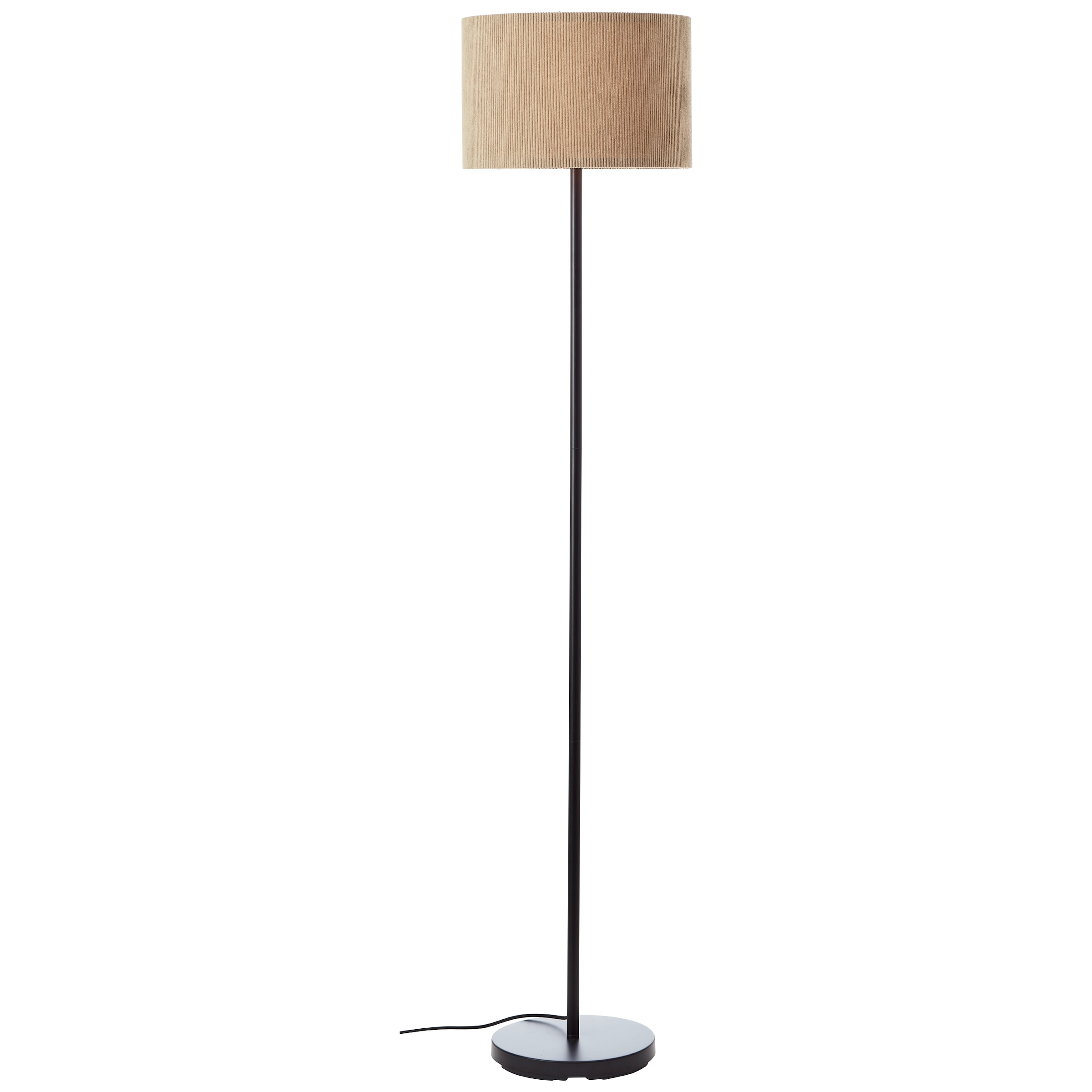 Brilliant Stehlampe »Tony« E27 1 Stk. mit Cord-Lampenschirm, 150 x 35 cm, E27, Metall/Textil, grau/schwarz