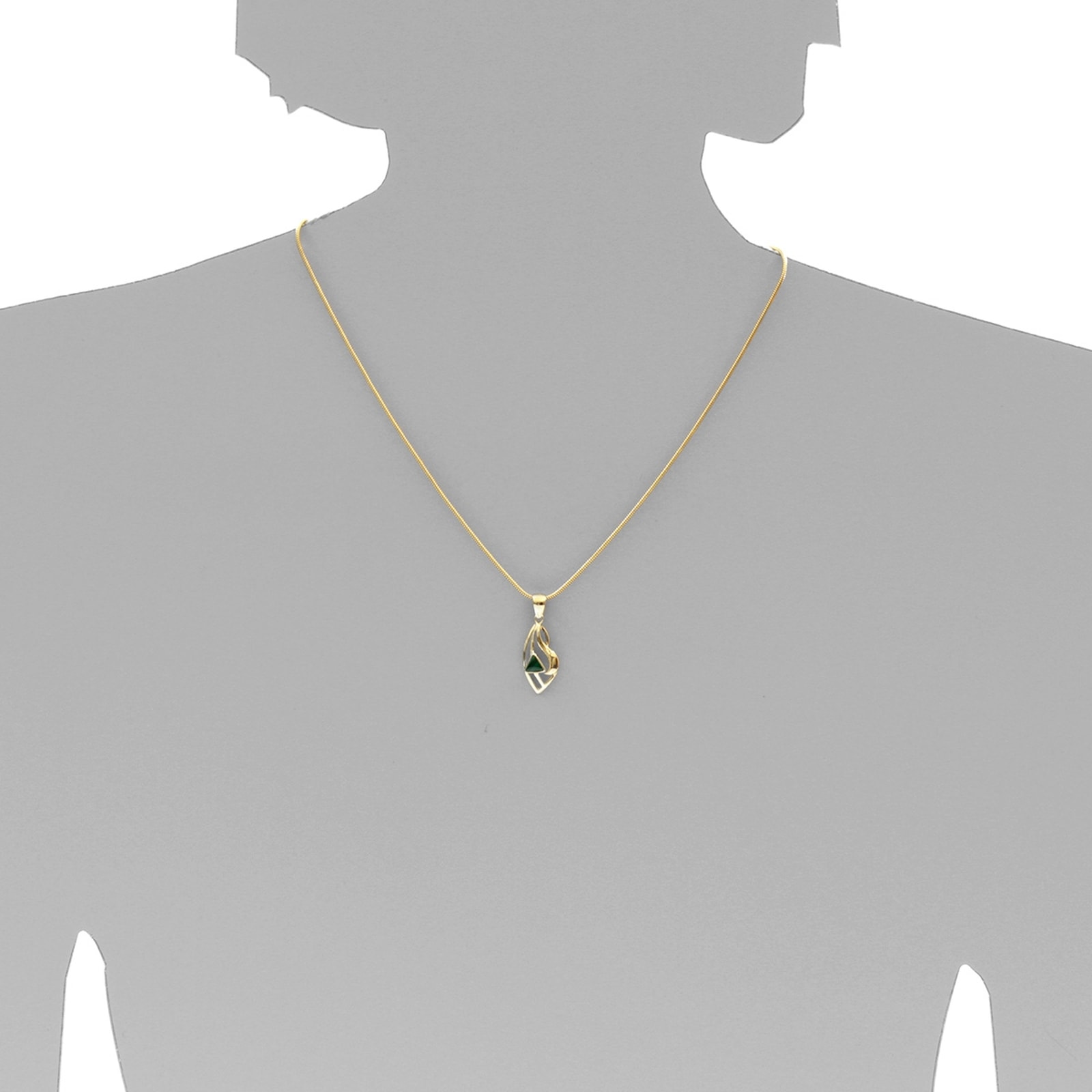 OSTSEE-SCHMUCK Kettenanhänger »- Sadie 29 mm - Gold 333/000 - Malachit«