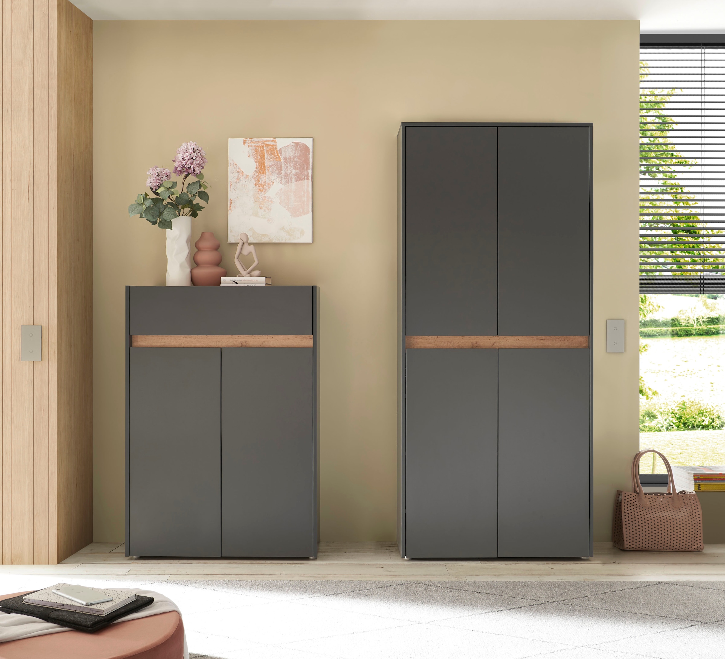 INOSIGN Schuhschrank »City/Giron, modernes Schuhregal, Schrank für 32 Schuhe, Schuhkommode« acht Schuhfächer, viel Stauraum, 93 cm breit