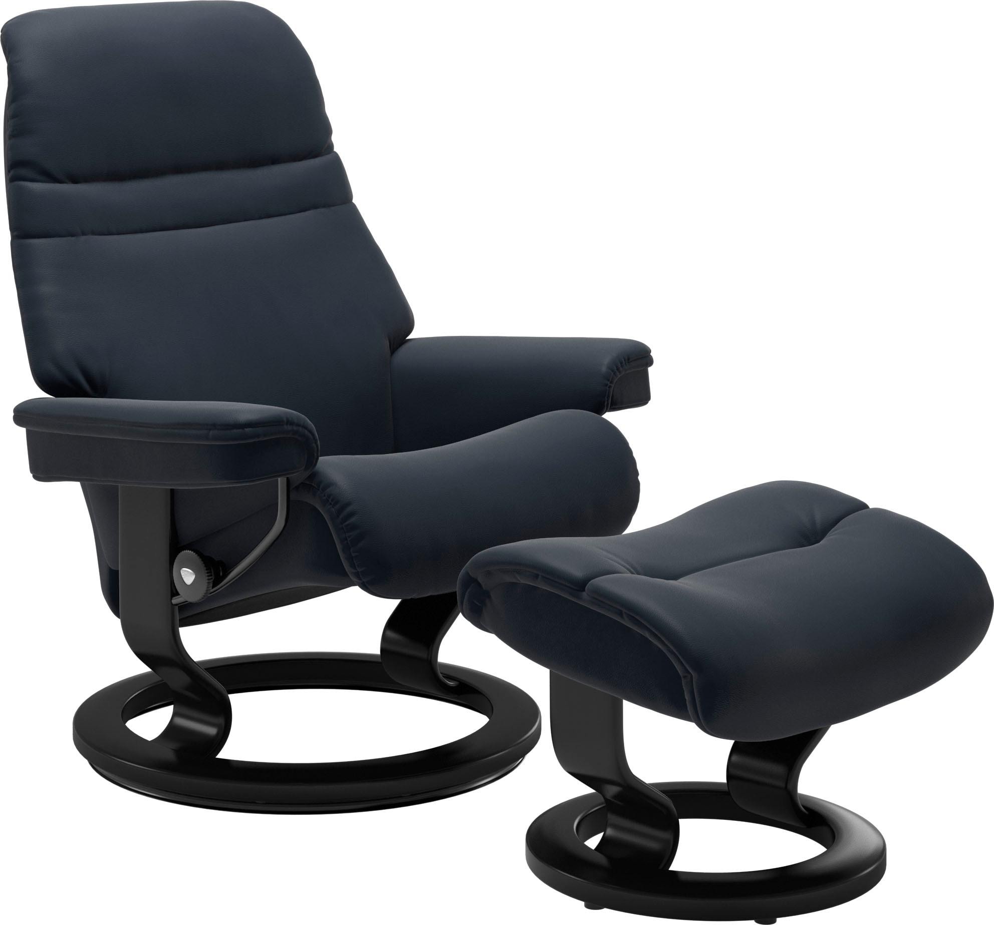 Stressless® Relaxsessel »Sunrise«, (Set, Relaxsessel mit Hocker), mit Classic Base, Größe L, Gestell Schwarz