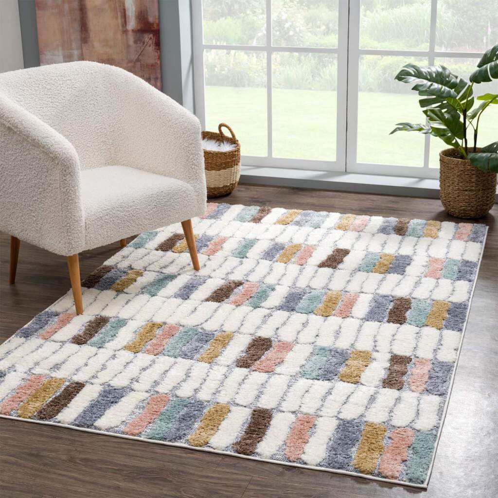 Carpet City Hochflor-Teppich »Focus 3032«, rechteckig, besonders weich, Modern, Bunt, 3D-Effekt