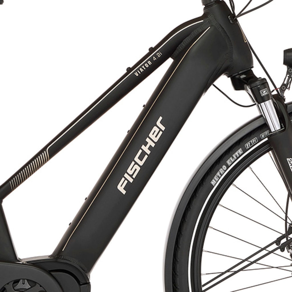 FISCHER Fahrrad E-Bike »VIATOR 4.2i Damen 50«, 9 Gang, Shimano, Acera, Mittelmotor 250 W, (mit Faltschloss)