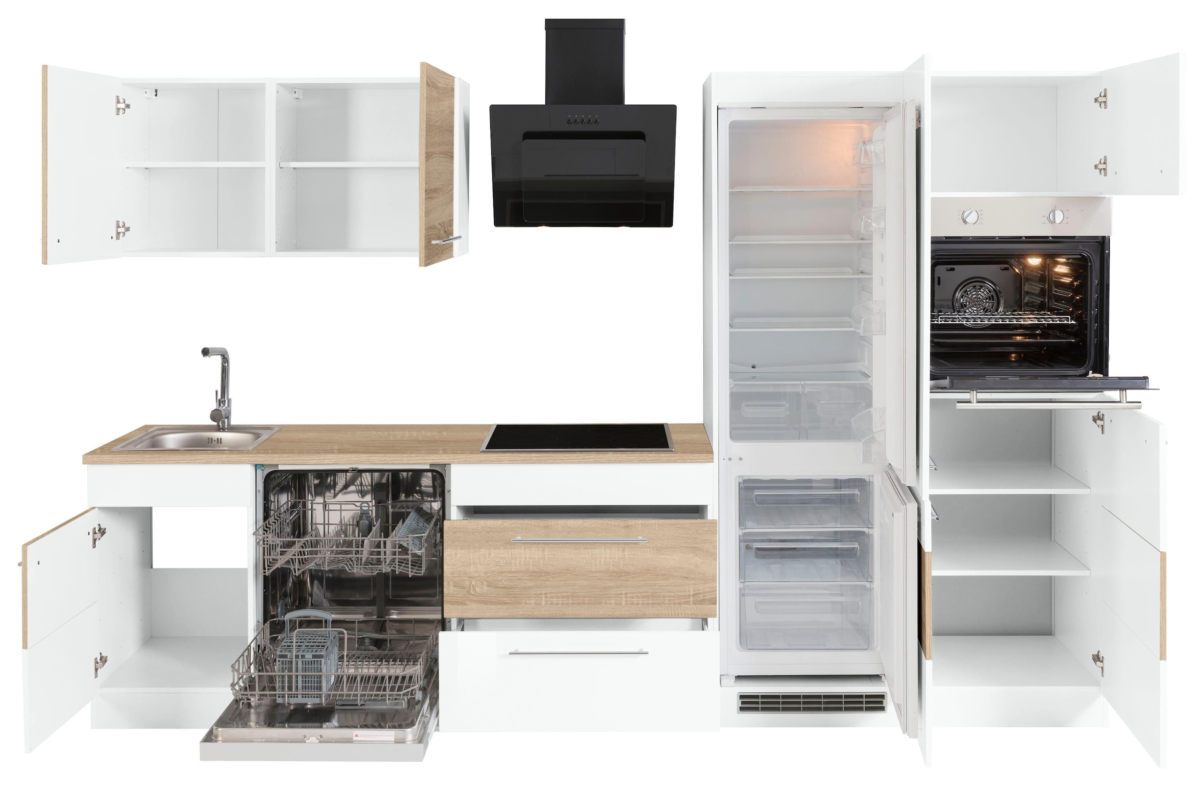 KOCHSTATION Küchenzeile »KS-Trient« Breite 310 cm, wahlweise mit E-Geräten, mit Arbeitsplatte