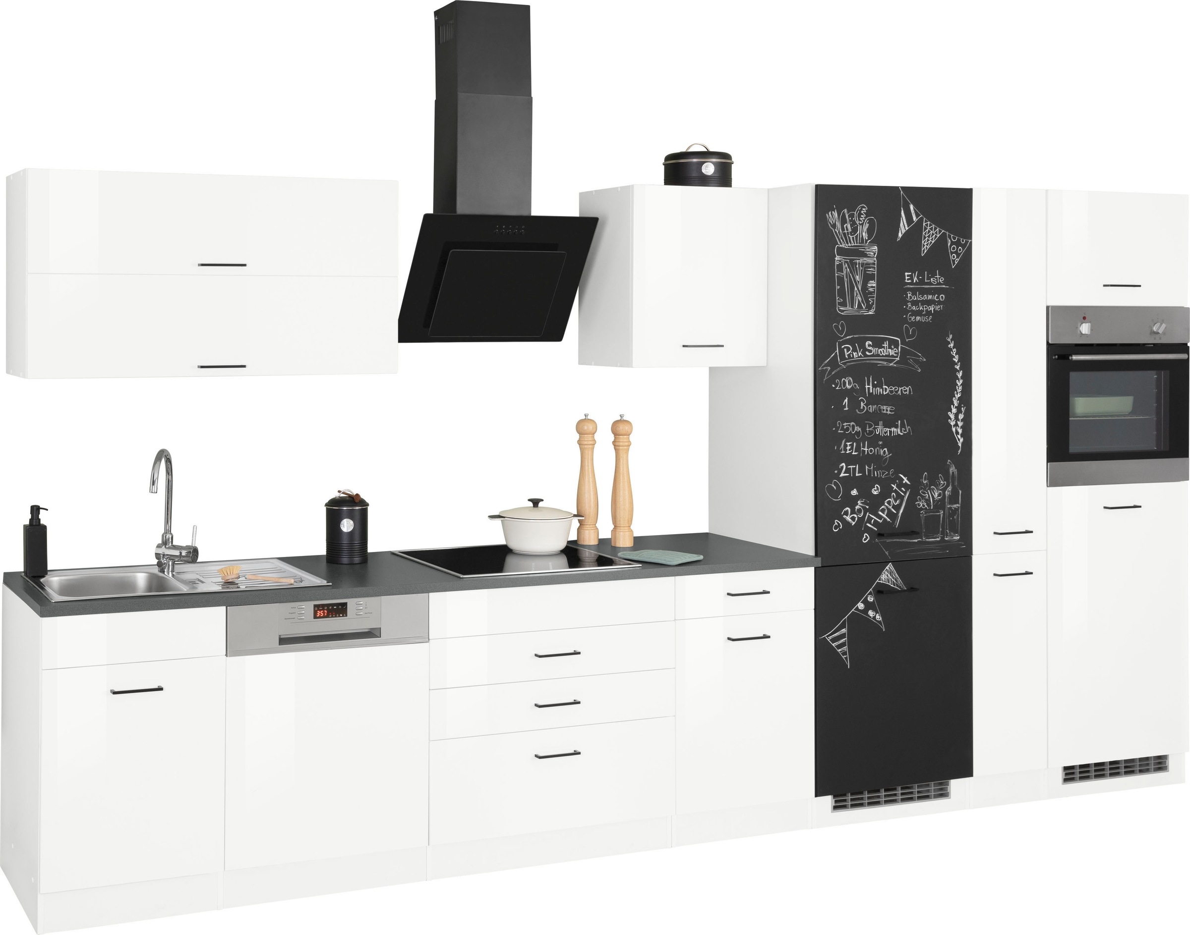 KOCHSTATION Küchenzeile »KS-Trier« ohne E-Geräte, Breite 390 cm