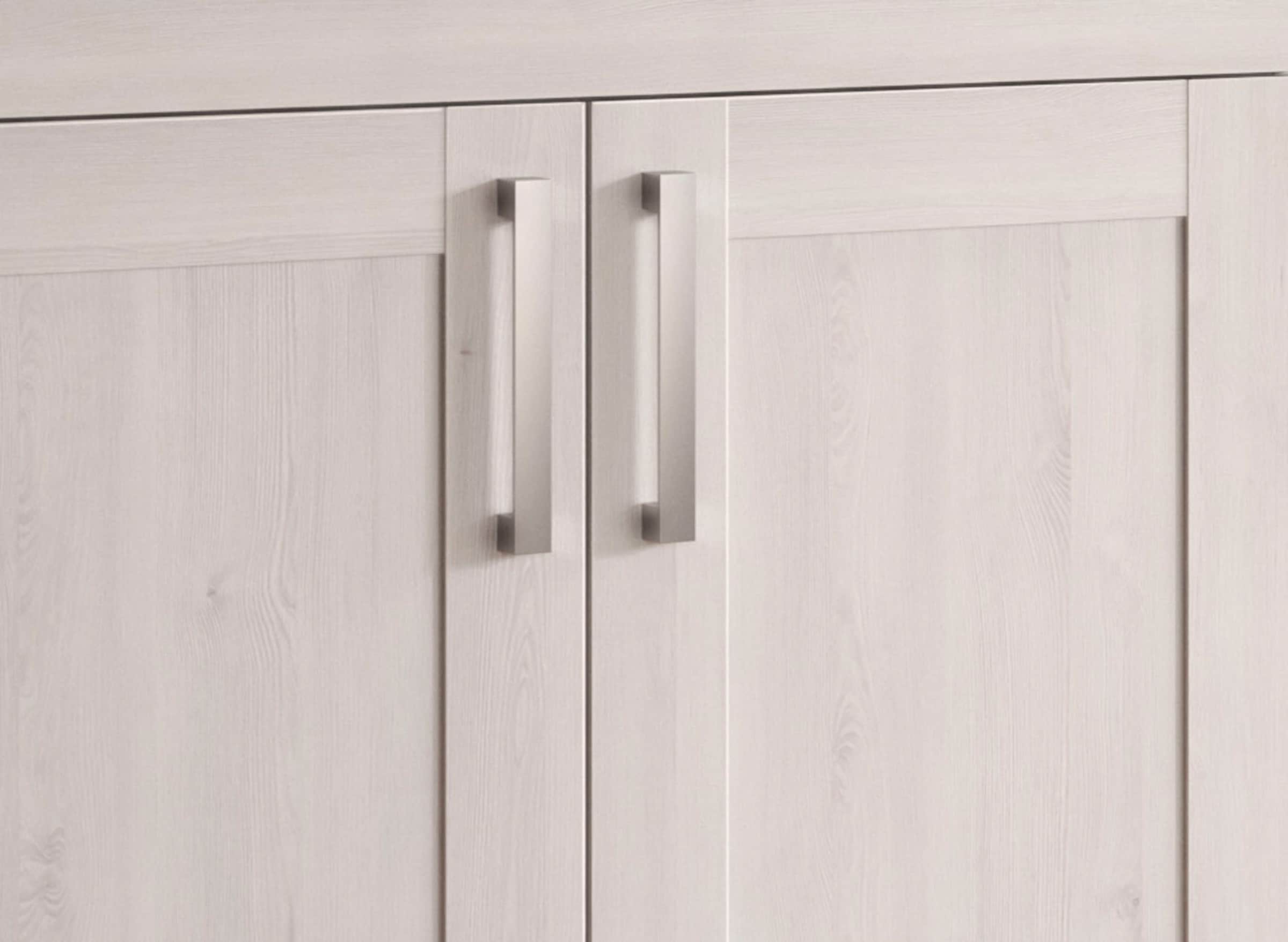 Home affaire Garderoben-Set »COSENZA, TOPSELLER!, Breite ca. 190 cm, 4-teilig, in Landhausoptik«, (4 St., bestehend aus: Sitzbank, Garderobenpaneel, Schuhschrank, Spiegel), Garderobenkombination, Kombination, Diele, Garderobe, Garderobenmöbel
