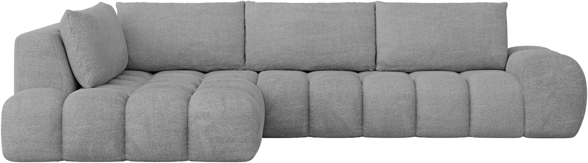 INOSIGN Ecksofa »AZITA Designsofa, elegant und bequem L-Form, Bubble-Optik«, lose Rückenkissen, traumhafte Steppung, Maße B/T/H: 352/210/72 cm
