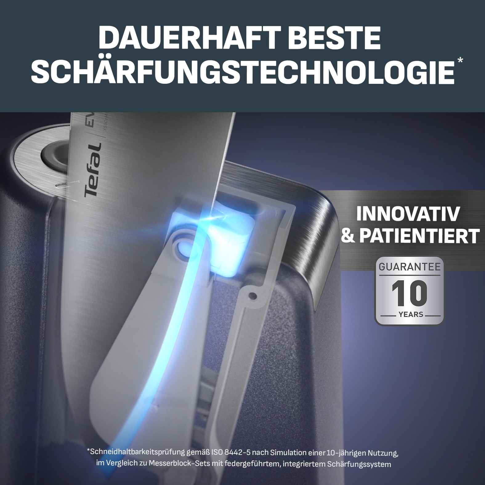 Tefal Messerblock »EverSharp Pro« 2 Stk. selbstschärfender Messerblock, Klinge aus deutschem Edelstahl