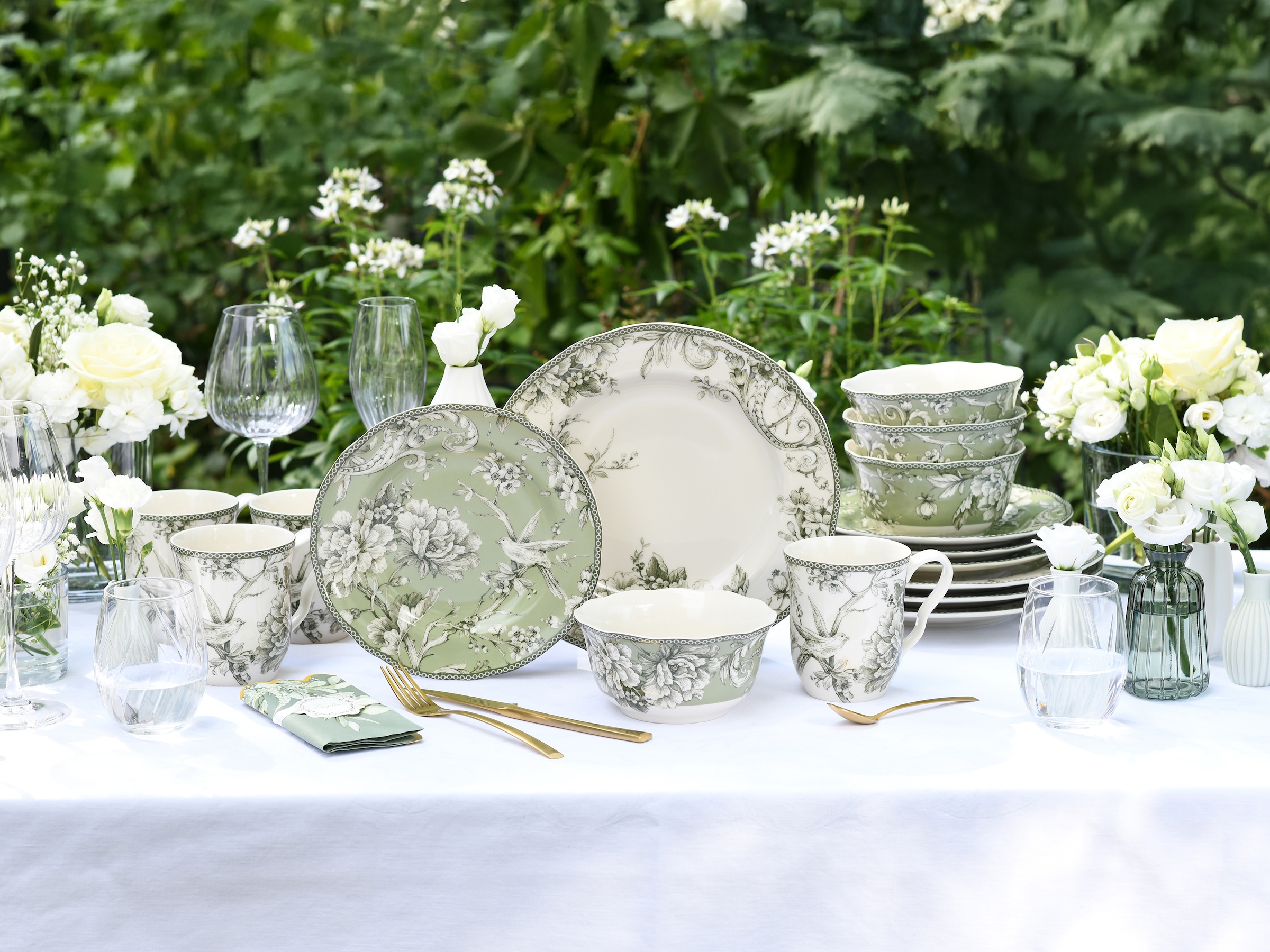 CreaTable Kombiservice »Adelaide, Service 16-tlg.« Nostalgischer Vintage Dekor, Elegante Form