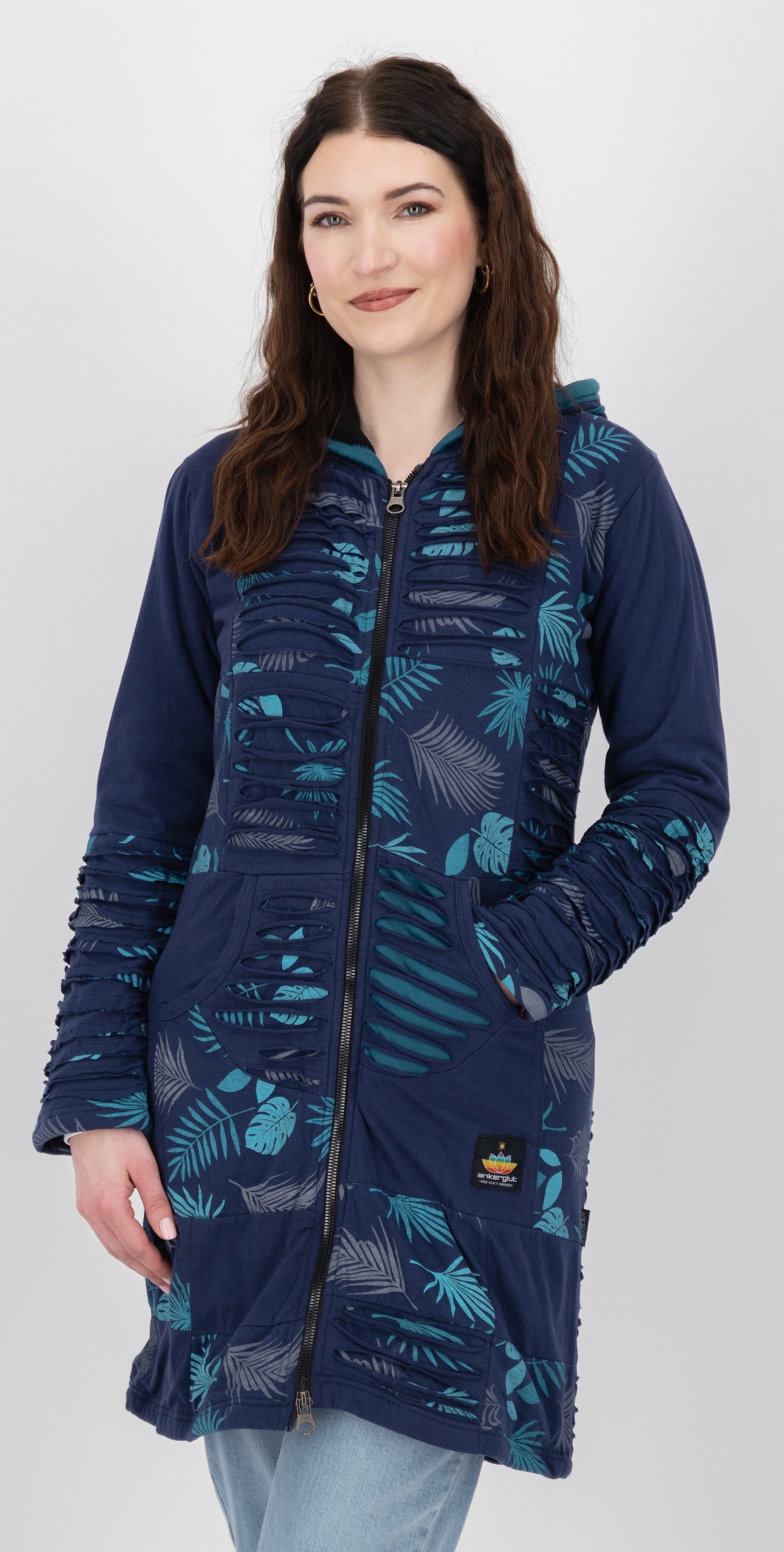 DEPROC Active Fleecejacke »Patchwork NUNAVUT LONG WMN«, auch in Großen Größen erhältlich