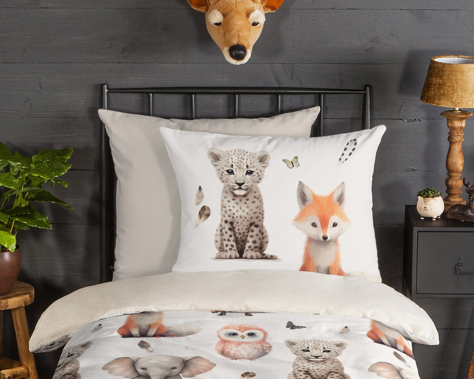 good morning Kinderbettwäsche »Svenmu« 2 Stk. tlg. Flanell Biber, 135x200, Warm, Reißverschluss, Wende, Kind, Tier