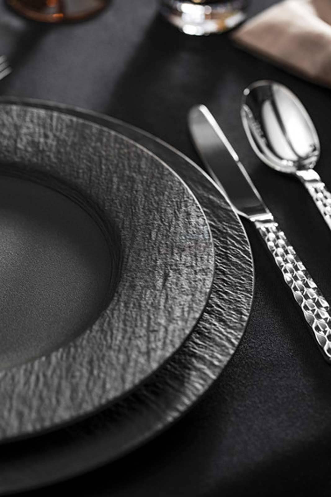 Villeroy & Boch Frühstücksteller »Frühstücksteller Manufacture Rock ø 22.0 cm 6er Set schwarz«
