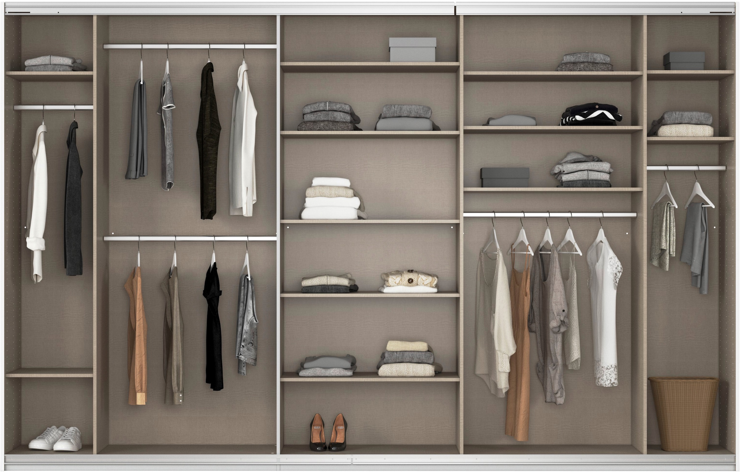 rauch Schwebetürenschrank »Kleiderschrank Schrank Garderobe AGORDO«, Top Innenausstattung, in 4 Breiten und 2 Höhen MADE IN GERMANY
