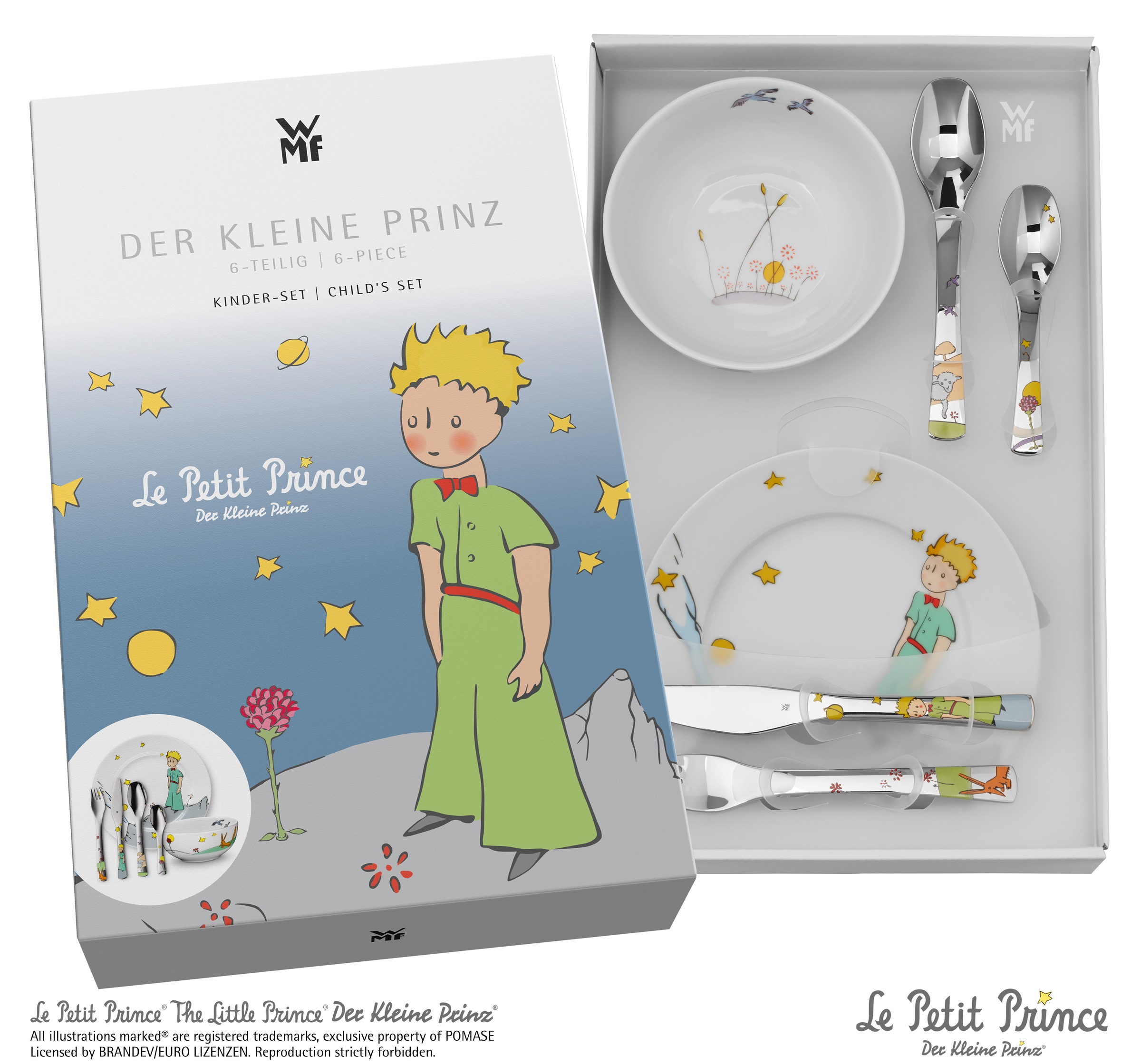 WMF Kindergeschirr-Set »Der kleine Prinz«, (Set, 6 tlg.), ab 6 Jahren, hygienisch, säurefest