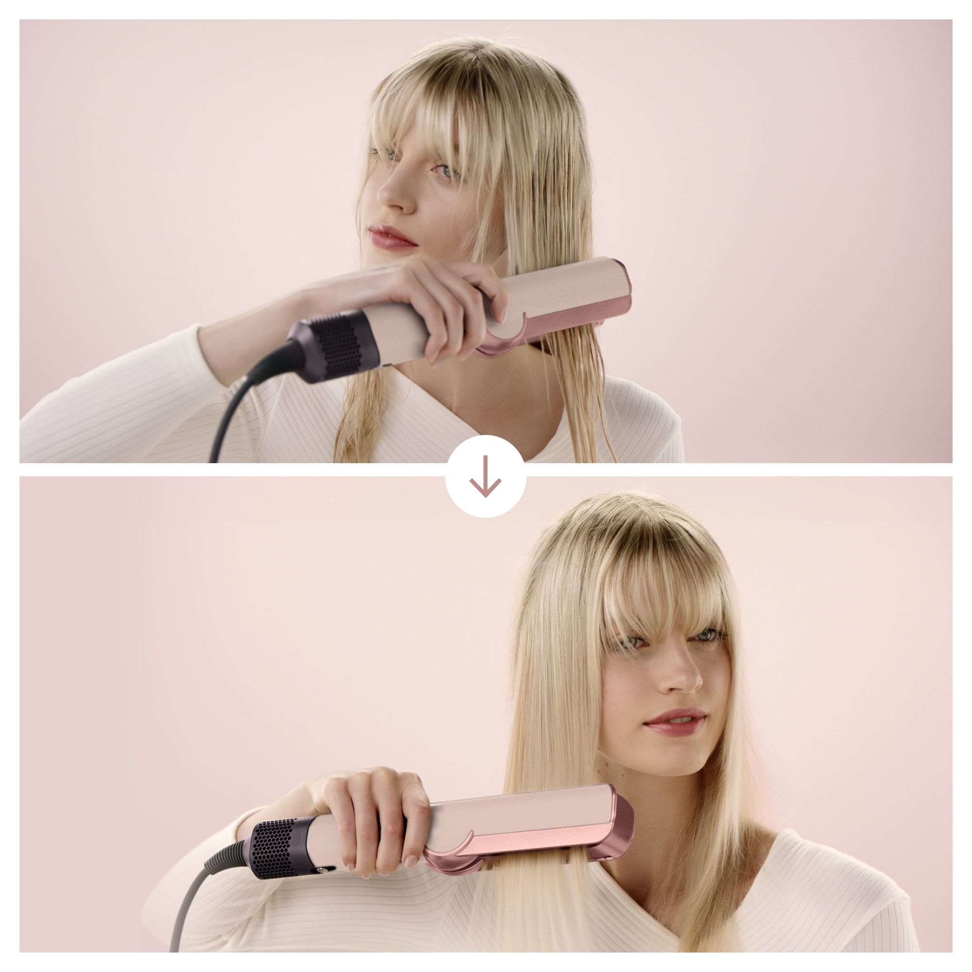 DYSON Glätteisen »Dyson Airstrait, Ceramic Pink/Roségold« Trocknet & glättet nasses Haar gleichzeitig ohne Heizplatten