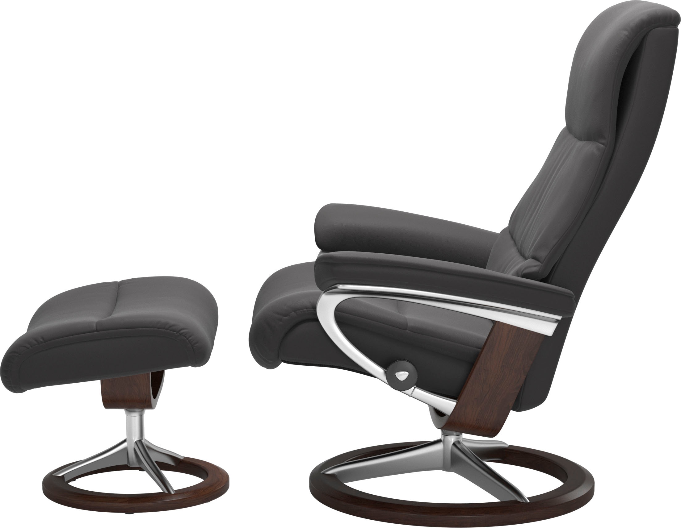Stressless® Relaxsessel »View«, (Set, Relaxsessel mit Hocker), mit Signature Base, Größe S,Gestell Braun
