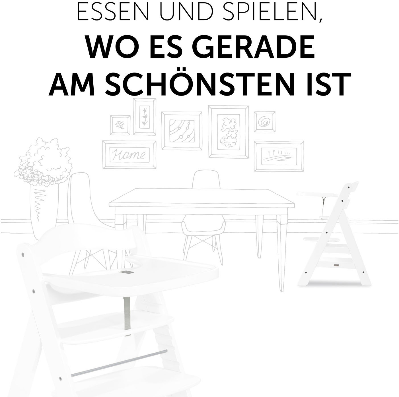 Hauck Hochstuhltablett »Alpha Wooden Tray Essbrett, white« für Hochstühle Alpha+ und Alpha+ Select