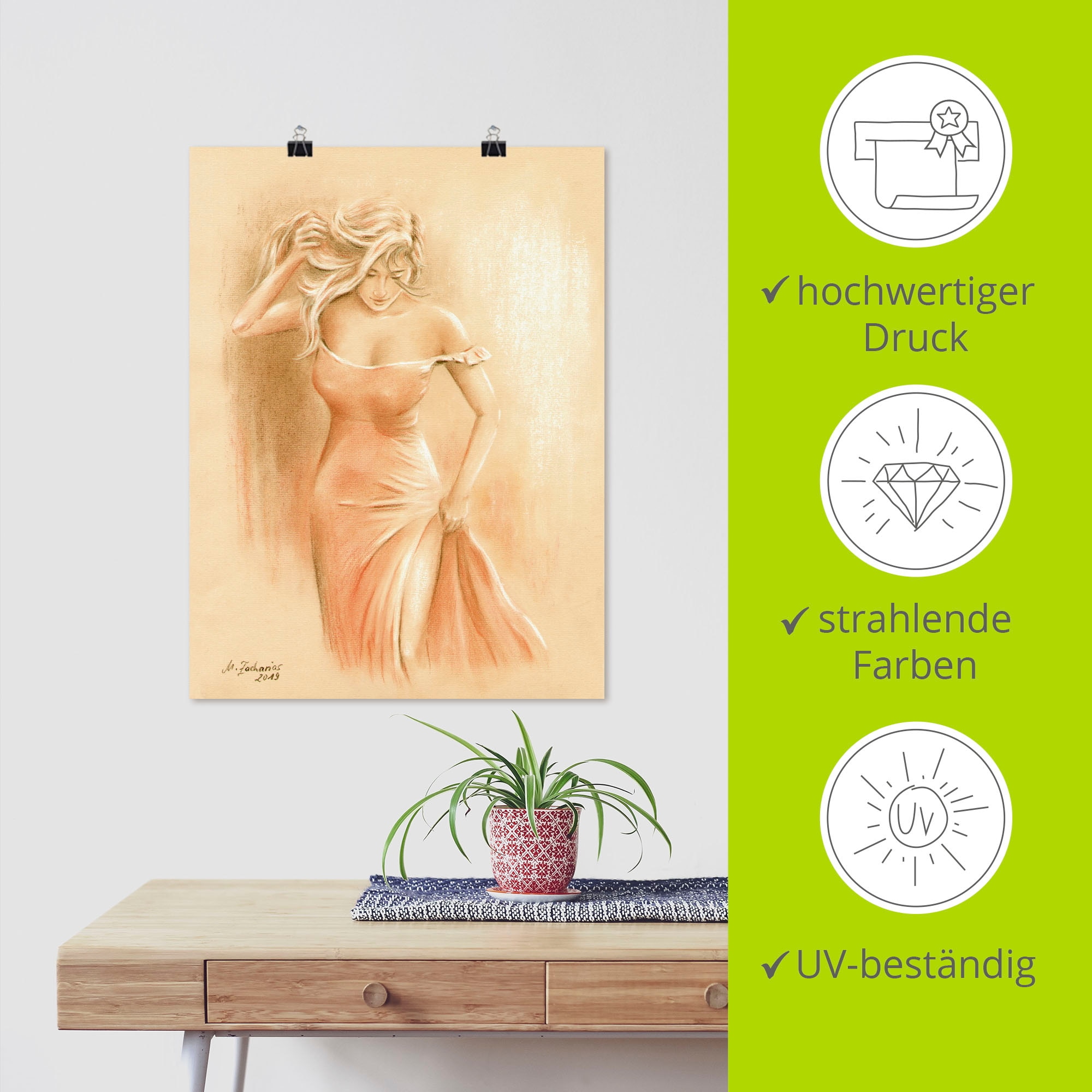 Artland Wandbild »Kurviges Model«, Erotische Bilder, (1 St.), als Leinwandbild, Poster in verschied. Größen