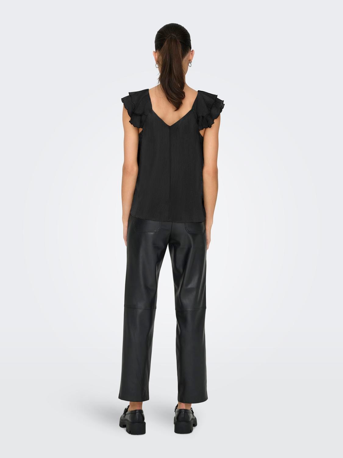 ONLY Blusenshirt »ONLASTA LIFE CAPSLEEVE V-NECK TOP PTM«