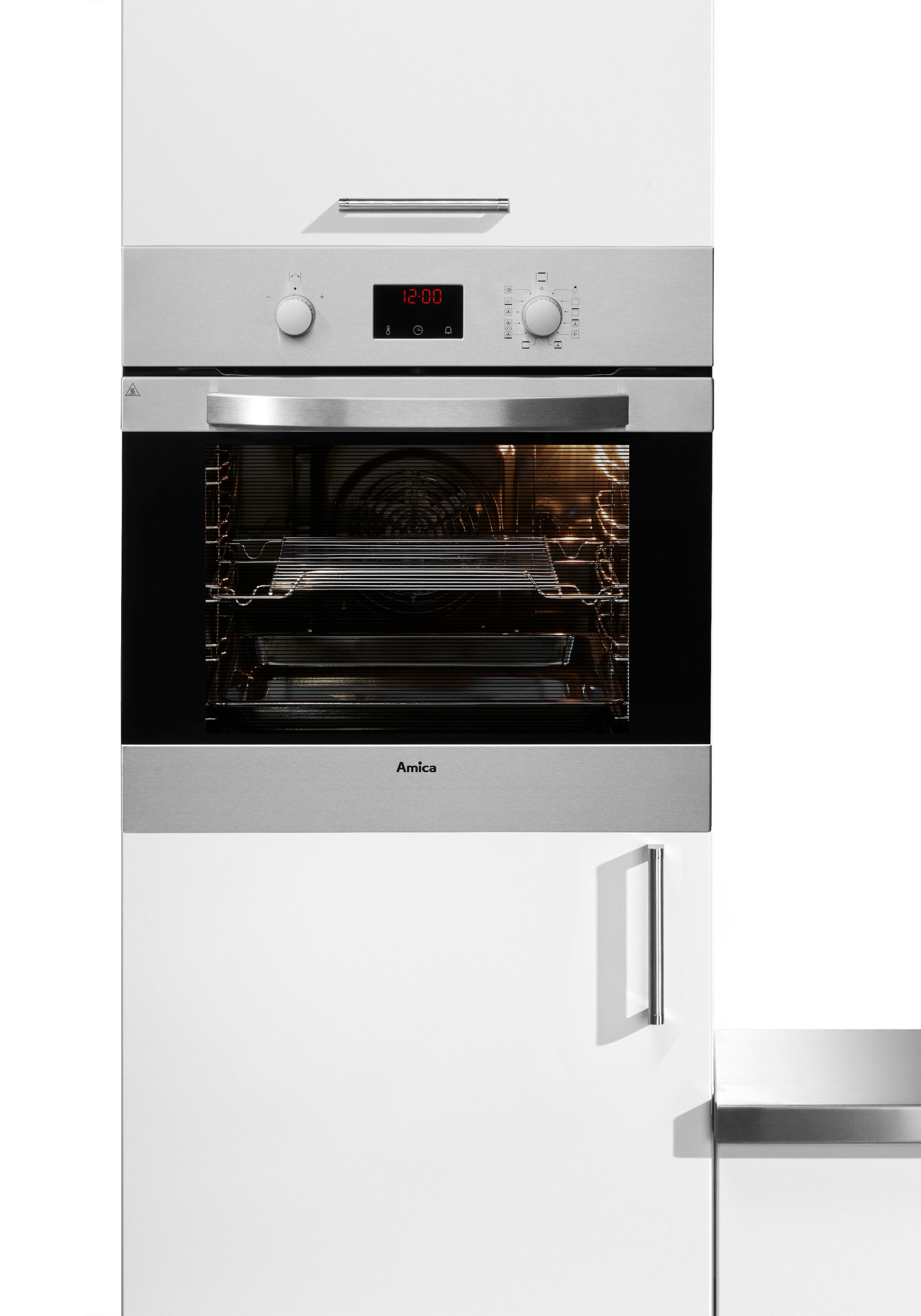 Amica Backofen  »10223.3eEHiTsrPrDJX EBP 13624 E«, mit Teleskopauszug nachrüstbar, Pyrolyse-Selbstreinigung