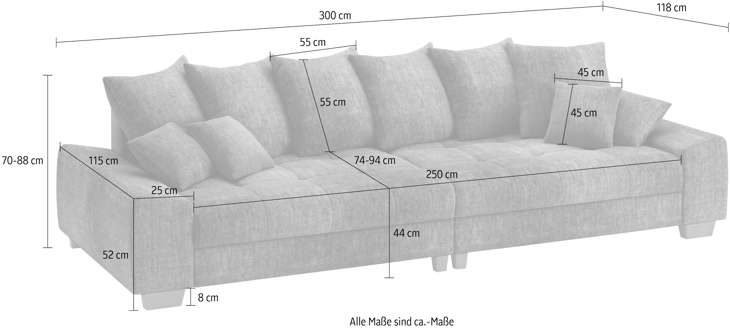 Mr. Couch Big-Sofa »Nikita II«, mit Kaltschaumpolsterung bis 140kg belastbar