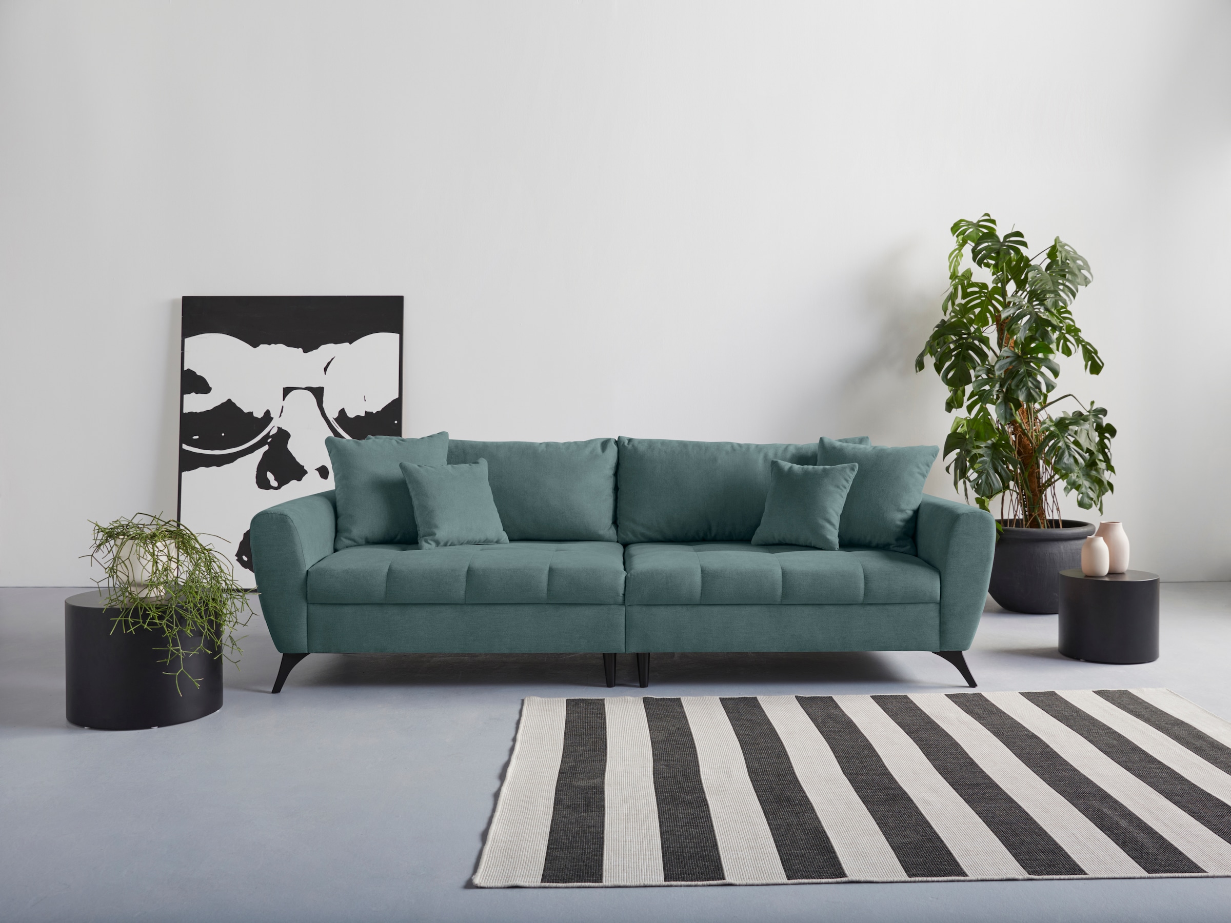 INOSIGN Big-Sofa »Lörby«, auch auf Aqua Sitzbereich, clean-Bezug, Raten mit Kissen Steppung kaufen im feine lose