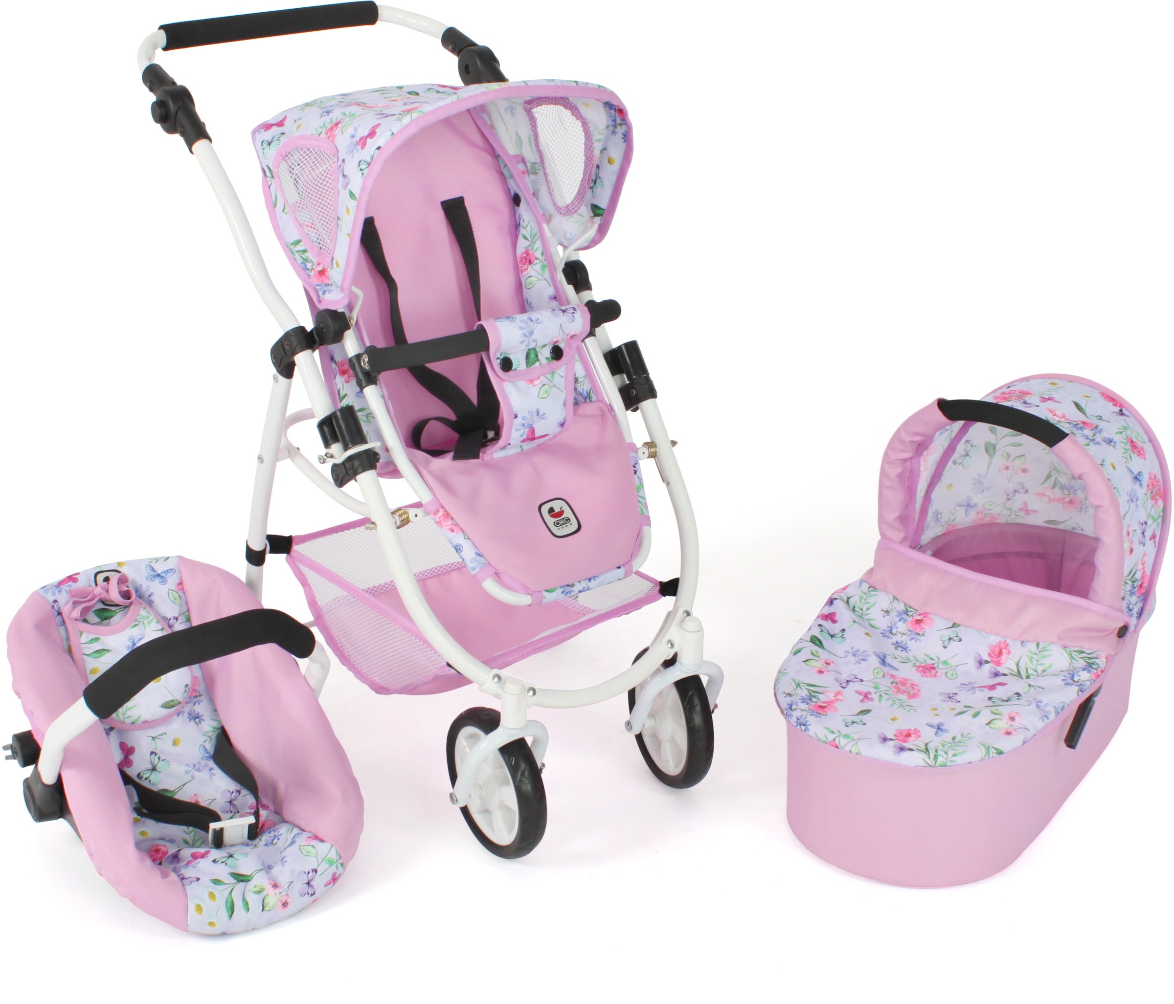 CHIC2000 Kombi-Puppenwagen »Emotion All In 3in1, Flowers«, inkl. Babywanne, Babyschale... kaufen