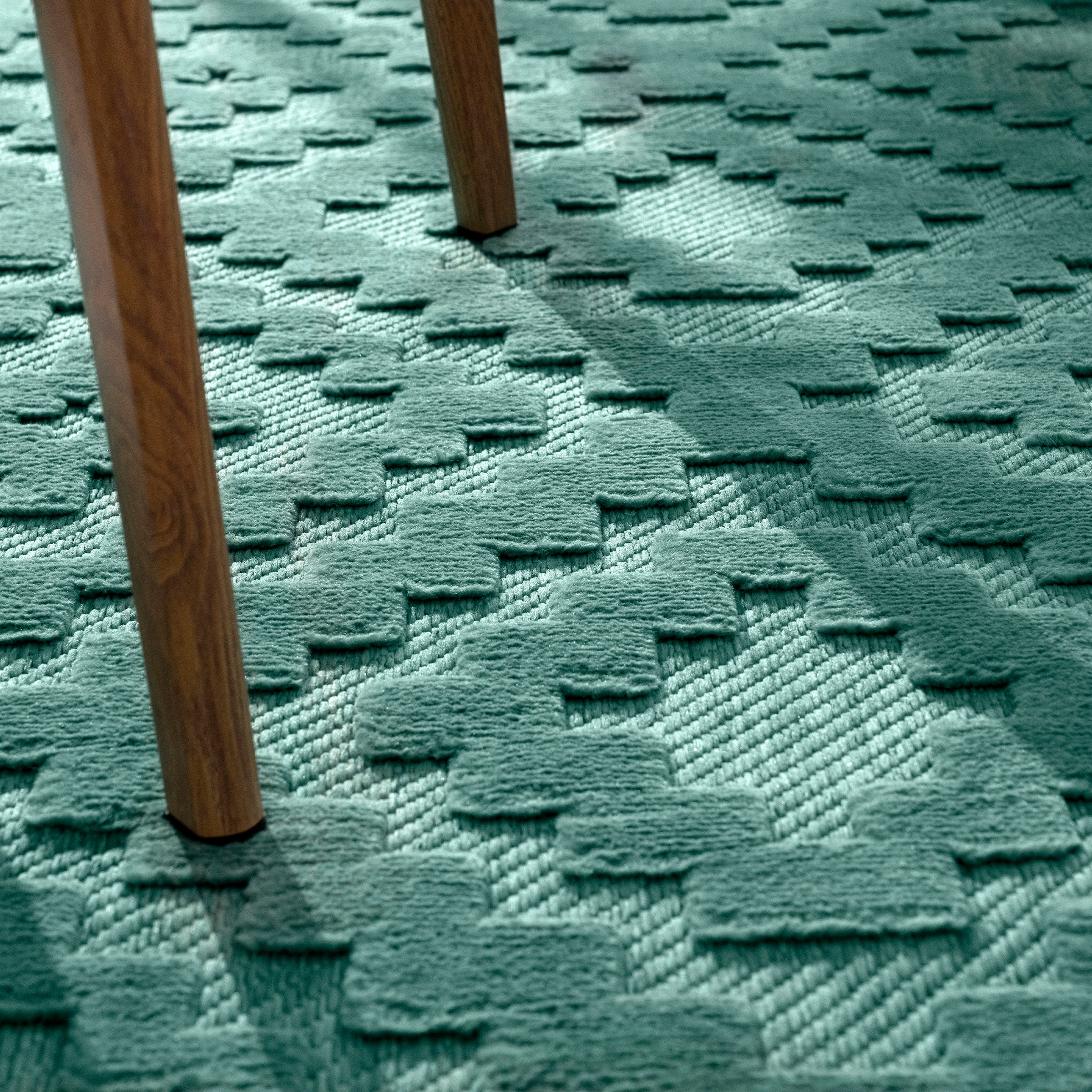 Paco Home Teppich »Livorno geeignet Uni-Farben, Rauten Scandi, Outdoor Muster, Effekt, 672«, rechteckig, Hoch-Tief