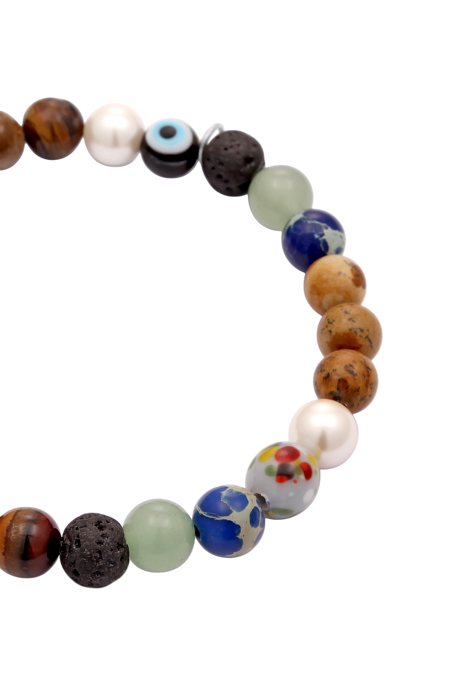 Kuzzoi Armkette »Armband Smiling Face Evil Eye Bead Glas Achat 925 Sterling Silber«