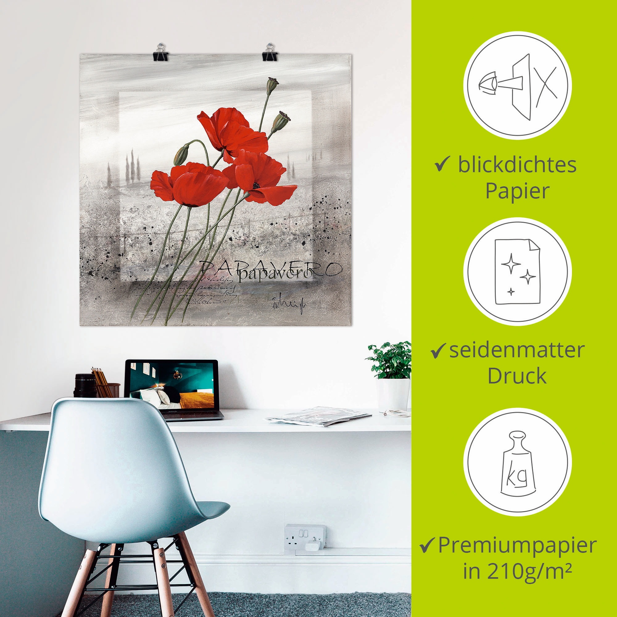 Artland Wandbild »Mohnblumen« Blumen 1 Stk. tlg. als Leinwandbild, Poster, Wandaufkleber in verschied. Größen