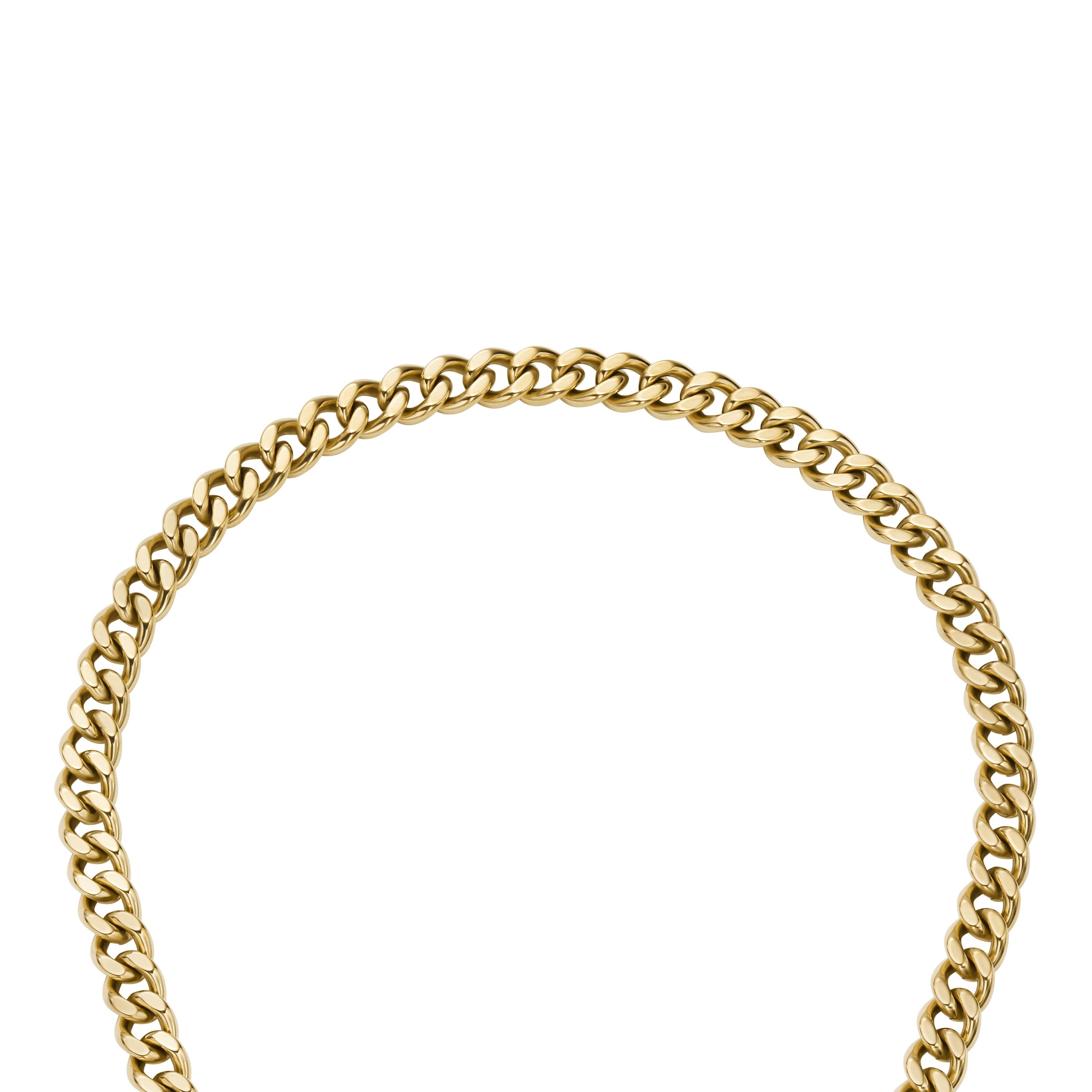 Fossil Kette ohne Anhänger »Schmuck Geschenk Edelstahl CARLIE T-BAR« mit Glasstein