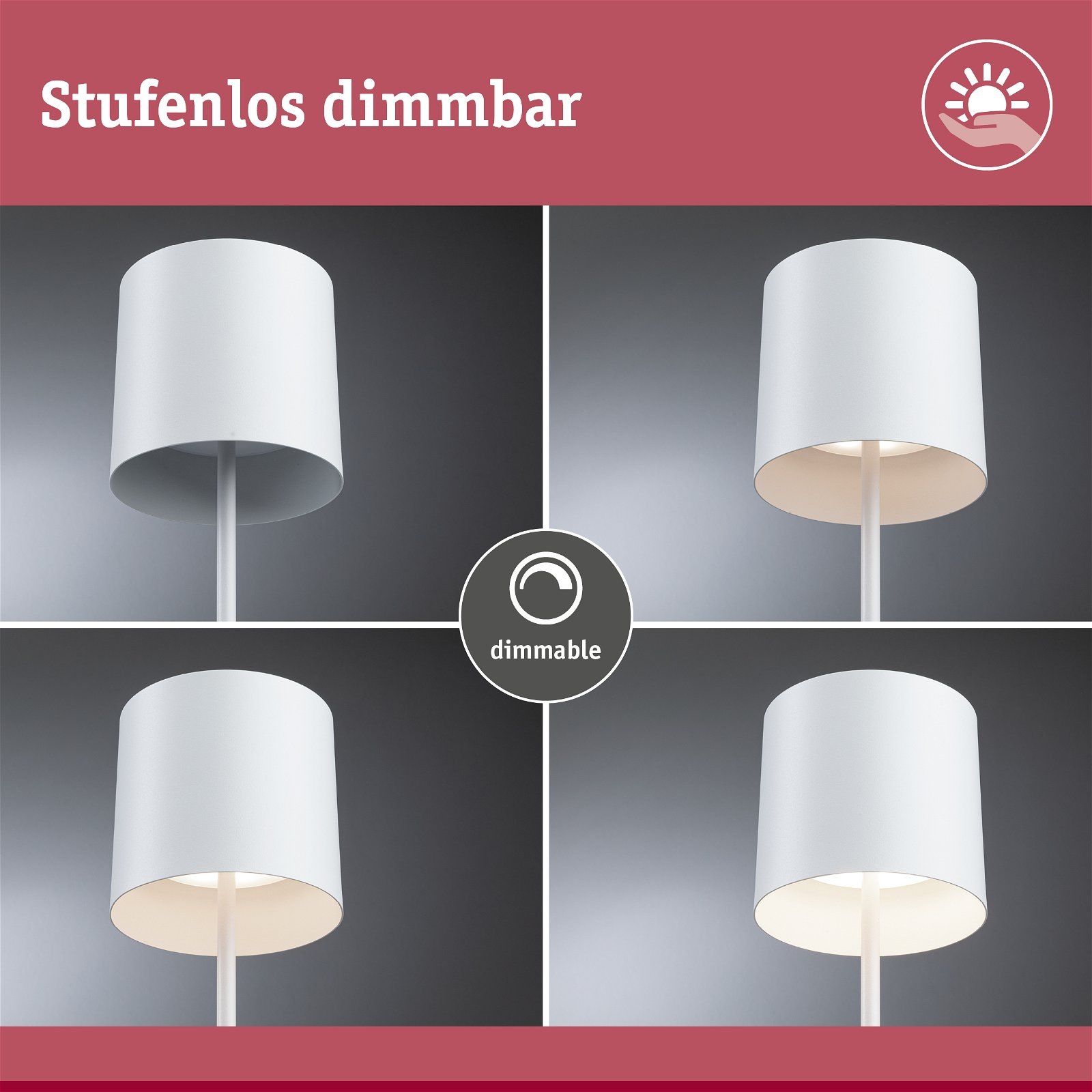 Paulmann LED Außen-Tischleuchte »Mobile Tuni IP44 2700K dimmbar 2,8W USBC« 1 Stk. Warmweiß