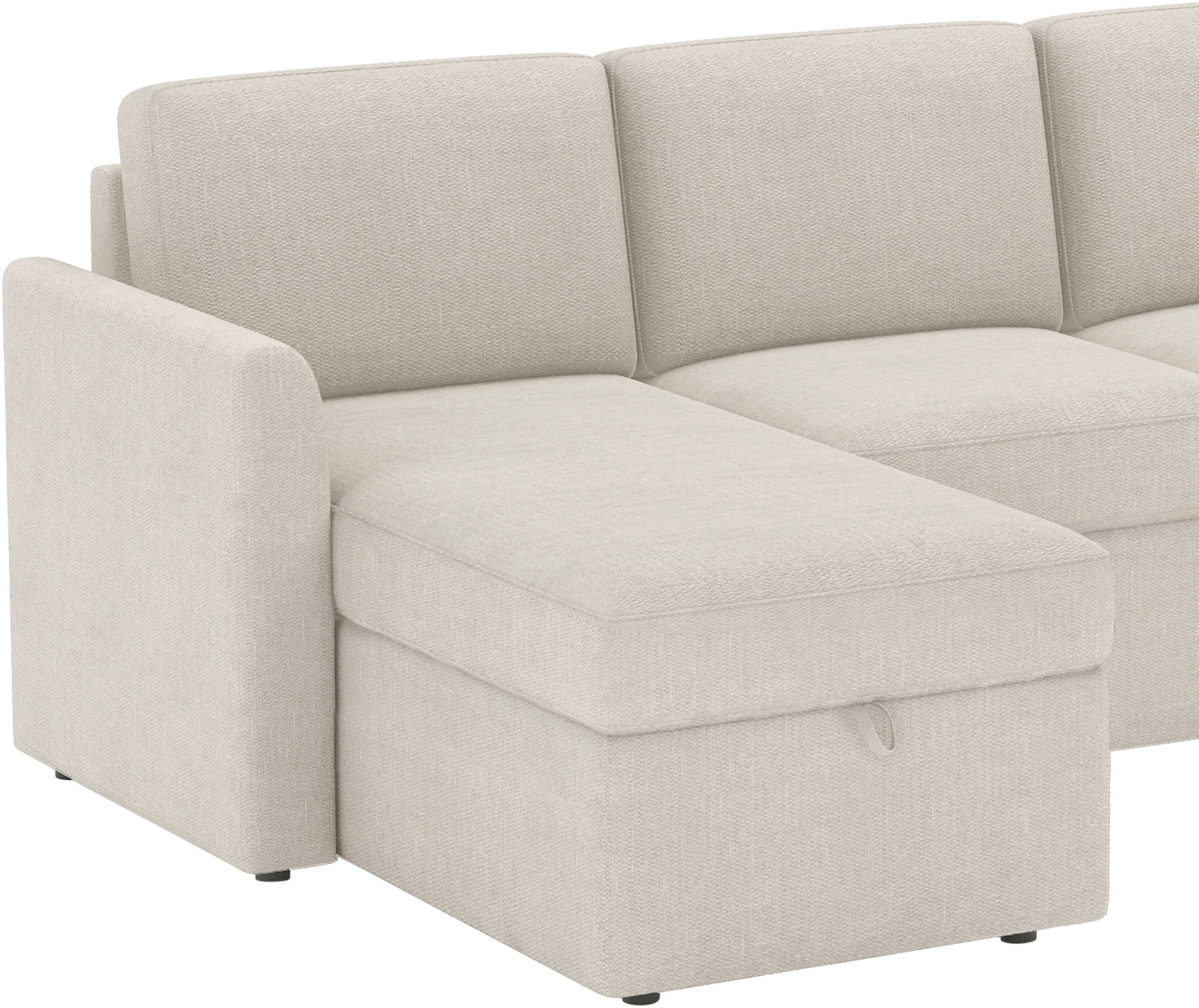 Dorel Home Ecksofa »NORDHUS, L-Form, 200 cm, Recamiere rechts/links montierbar« mit Stauraum, feiner Webstoff-Bezug
