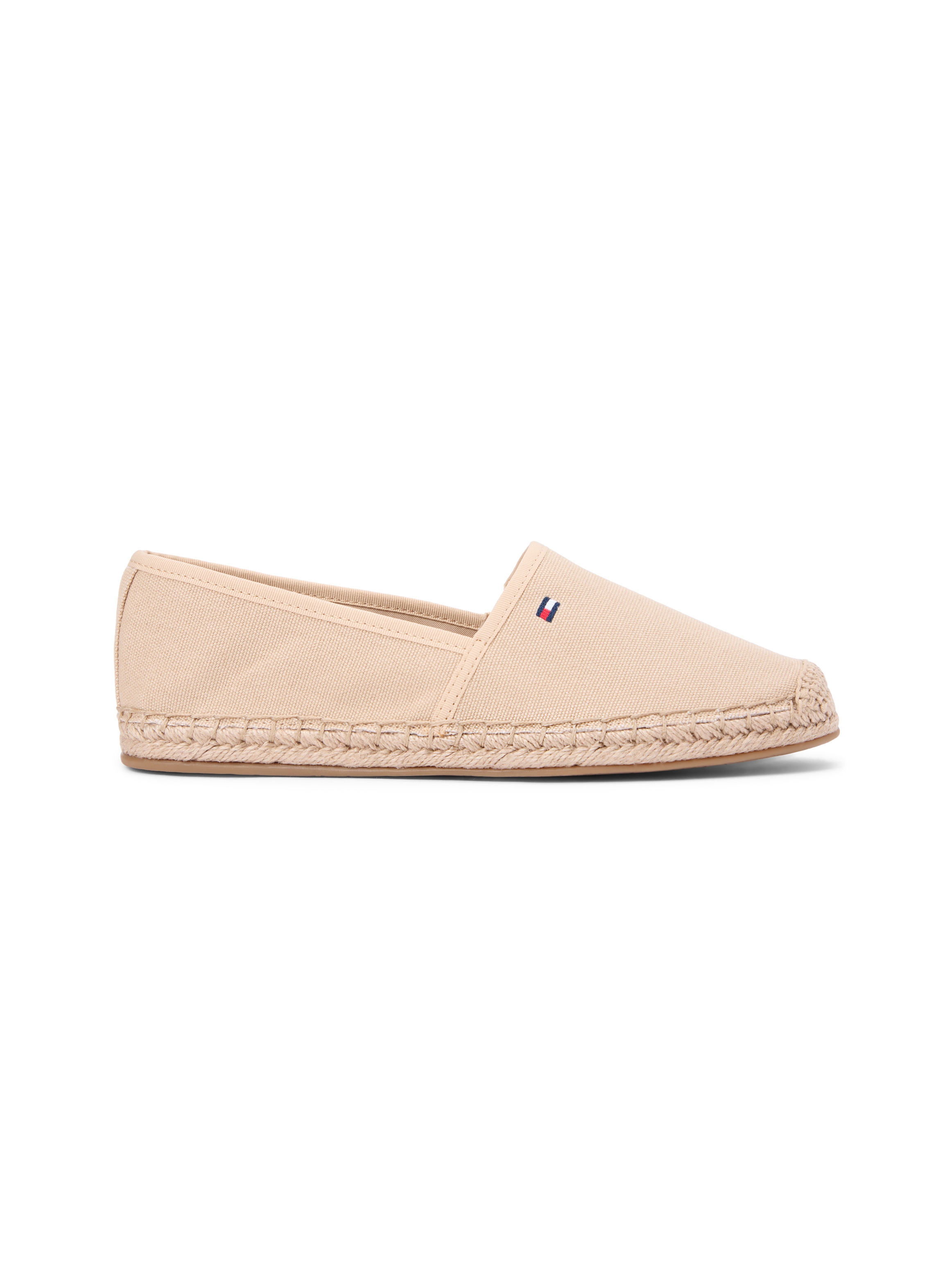 Tommy Hilfiger Espadrille »FLAG CANVAS ESPADRILLE«  ,Slipper, Flats, Bequemschuh, Jutebezug und Ziernähten, schmale Form