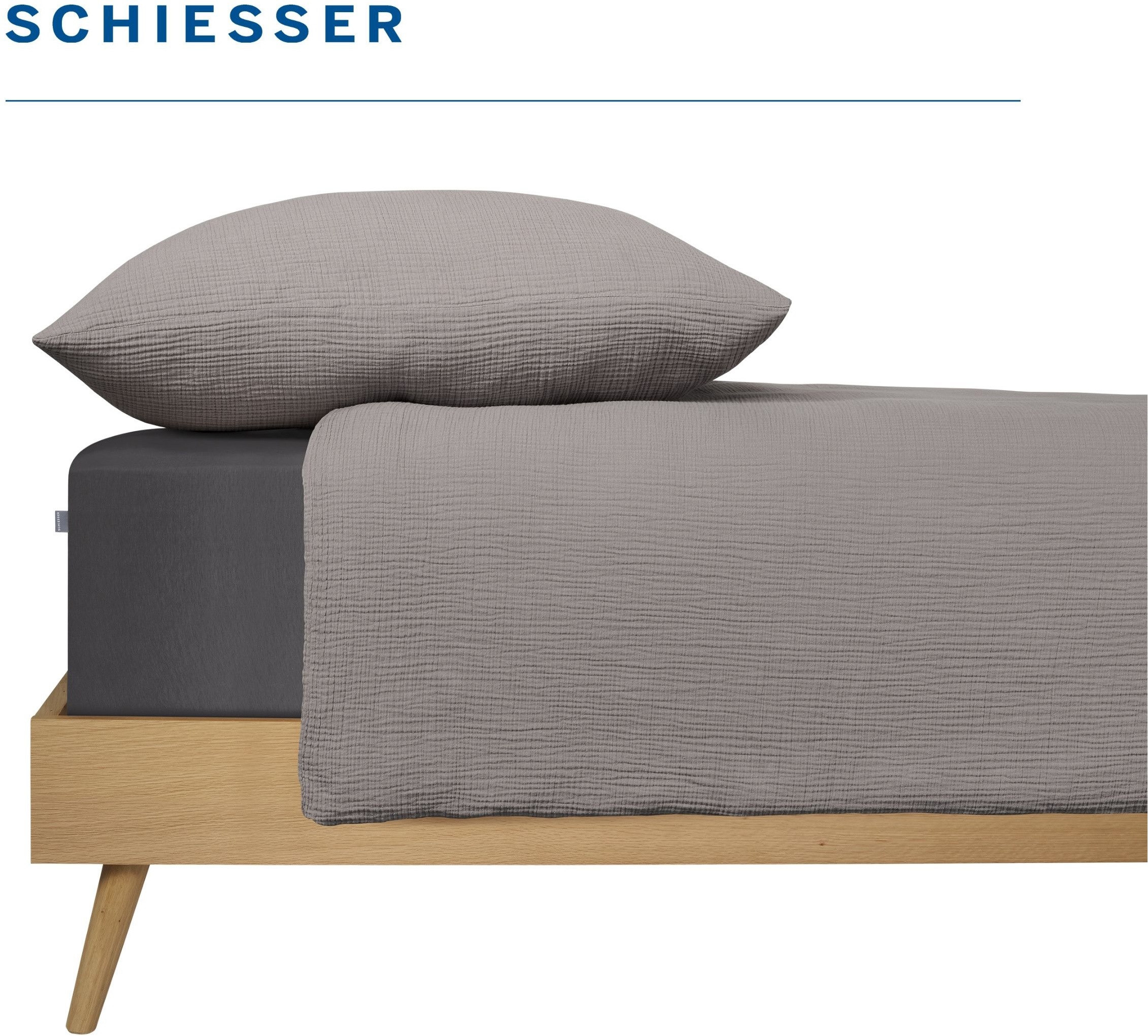Schiesser Bettwäsche »Molly aus supersofter Musselin-Qualität in gedeckten Farben« 2 Stk. OEKO-TEX® MADE IN GREEN