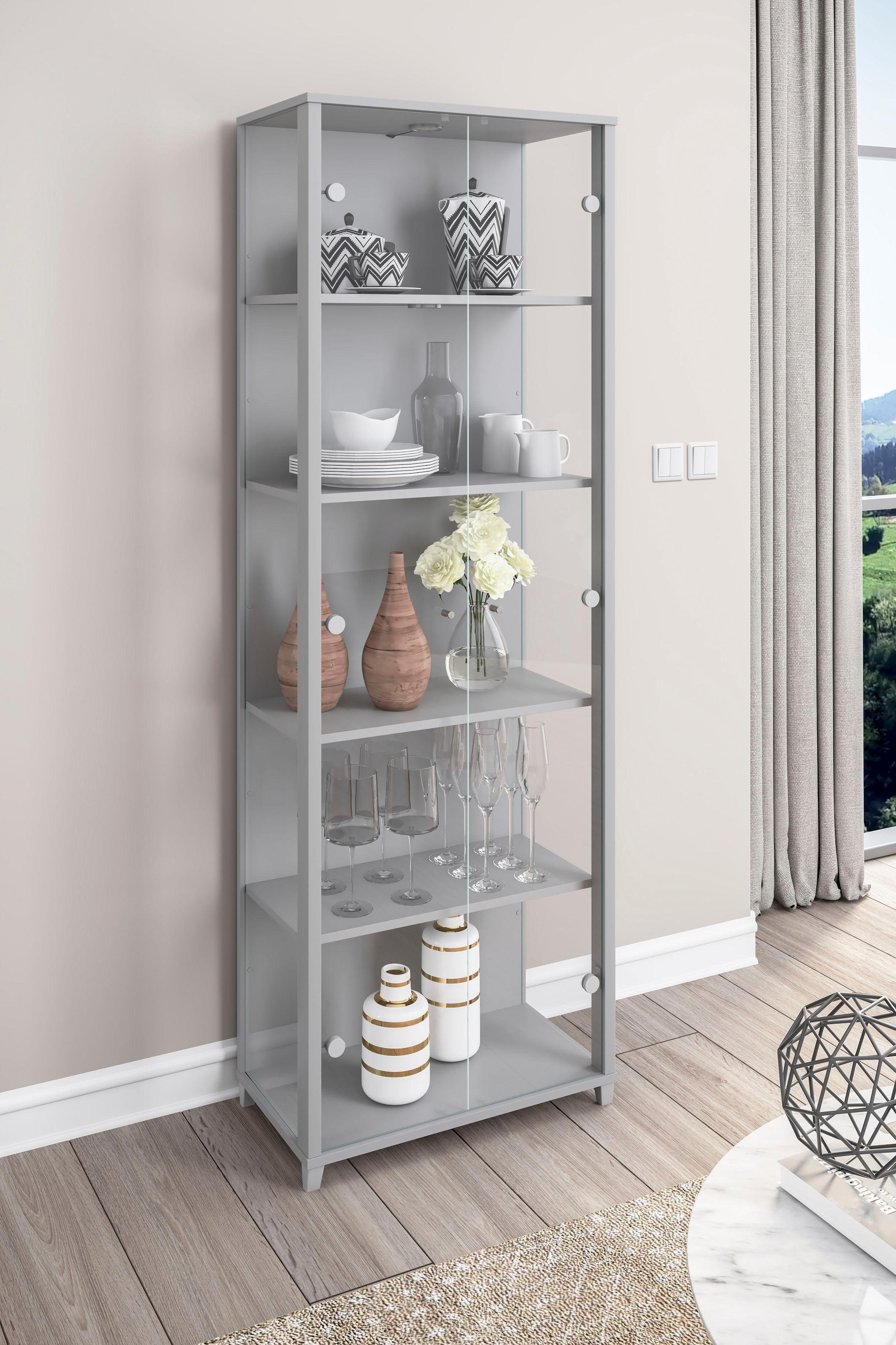 fif möbel Vitrine »OPTIMA«, Standvitrine, Vitrinenschrank, Glasvitrine, Sammlervitrine