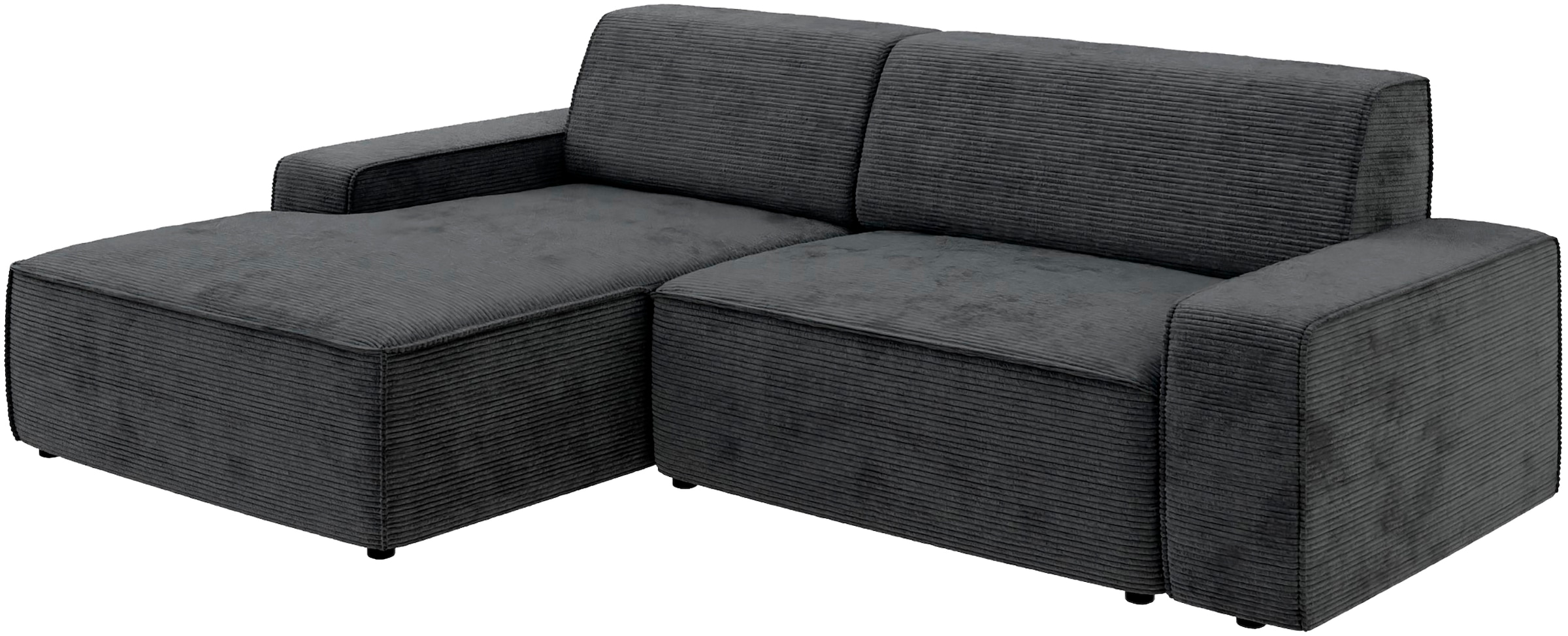 TRENDMANUFAKTUR Ecksofa »Graz, wahlweise mit Sitzvorschub und Bettkasten, L-Form, Breite 246 cm«, in Cord-, haustierfreundlichem LEO Struktur- oder LUMOS-3D-Bezug