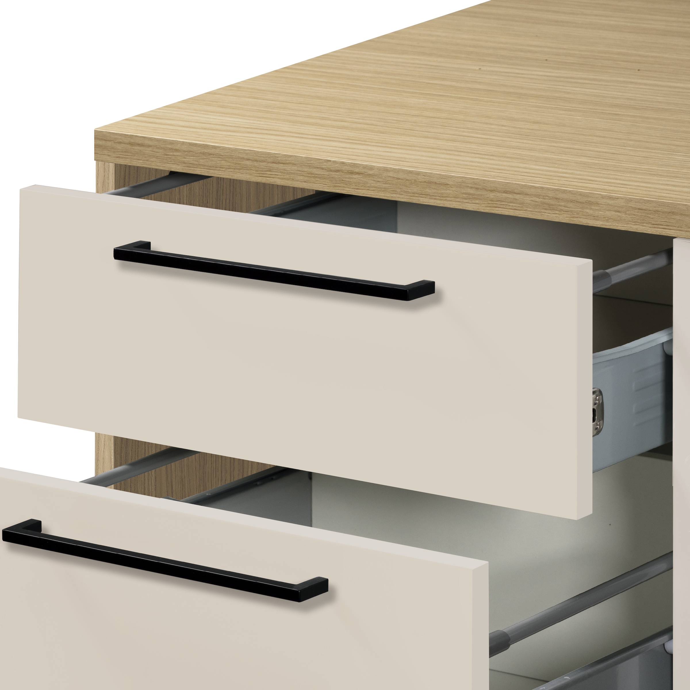 KOCHSTATION Unterschrank »Luna, Küchenunterschrank, Unterschrank mit Schubladen, Made in Italy« B/T/H: 60 × 60 × 85 cm, mit 3 Schubkästen, 3,5 cm starke Oberplatte