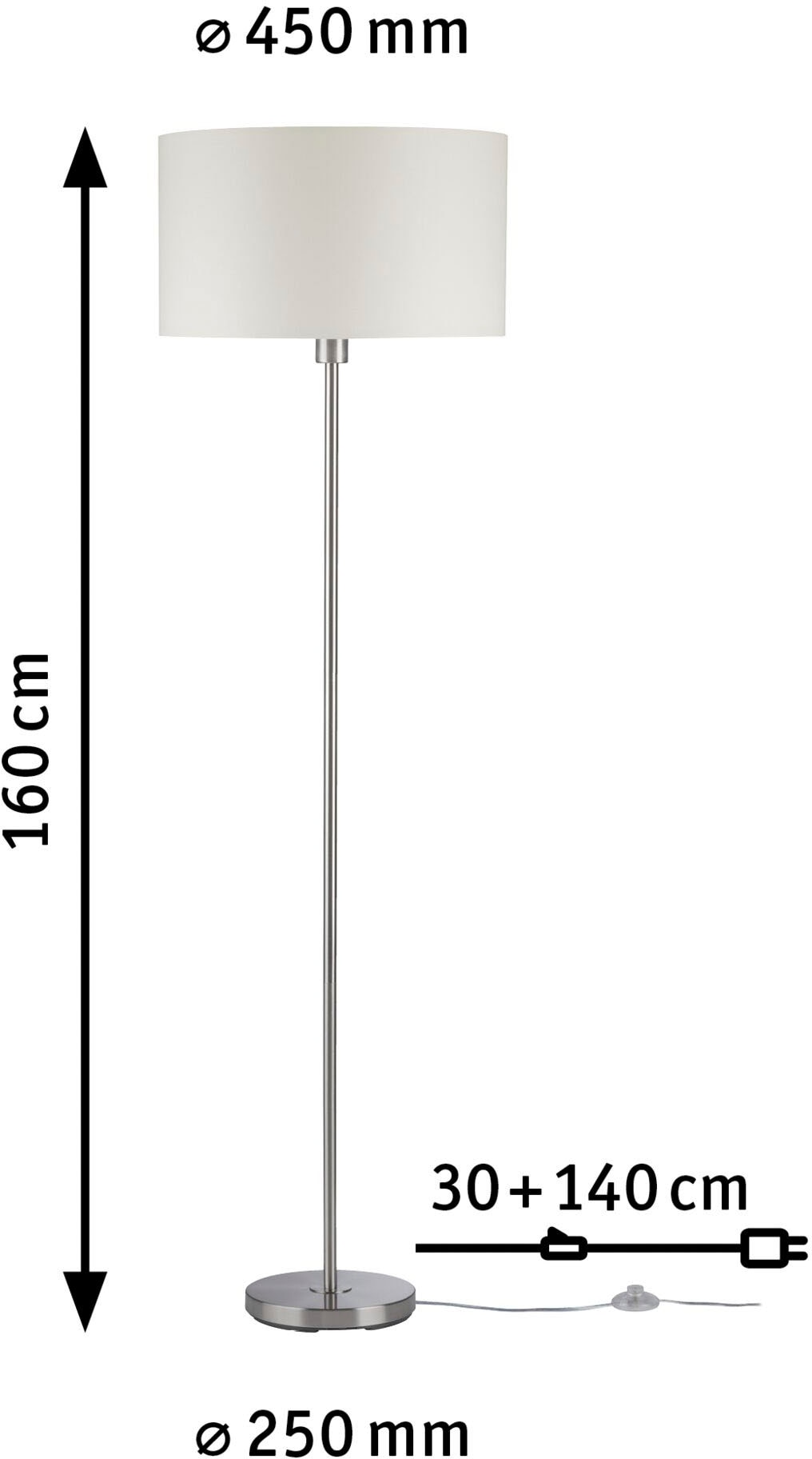 Paulmann LED Stehlampe »Tessa«, 1 flammig, Leuchtmittel E27 | ohne Leuchtmittel, E27