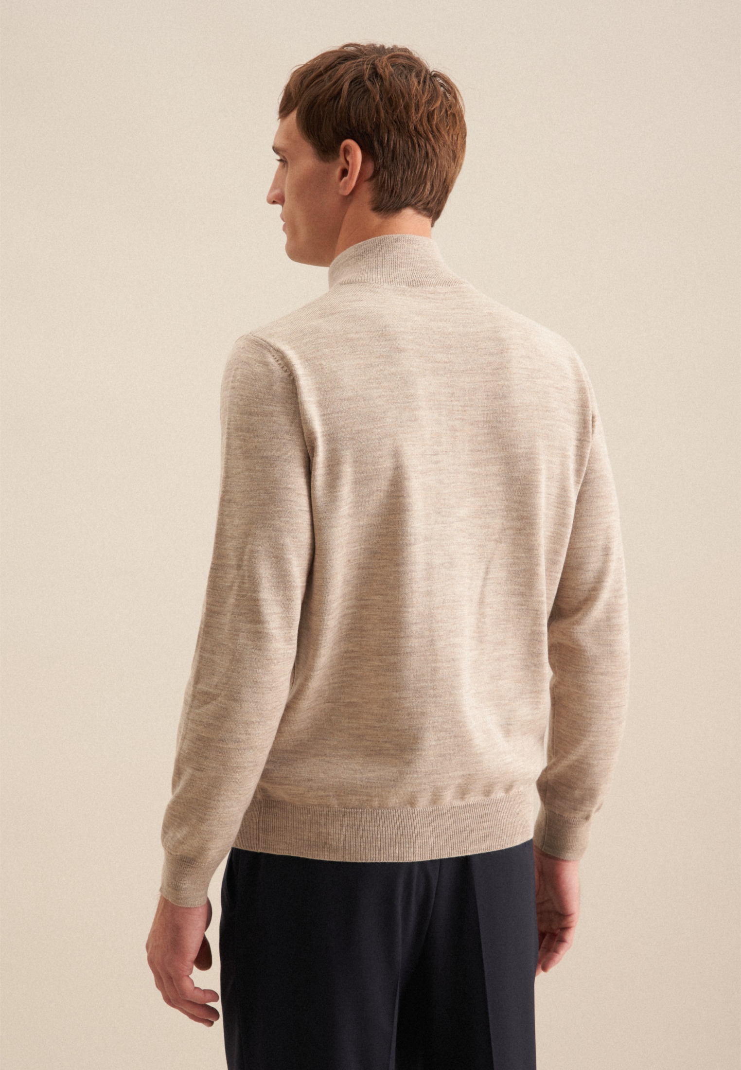 seidensticker Stehkragenpullover »Schwarze Rose« Quarter Zip Uni