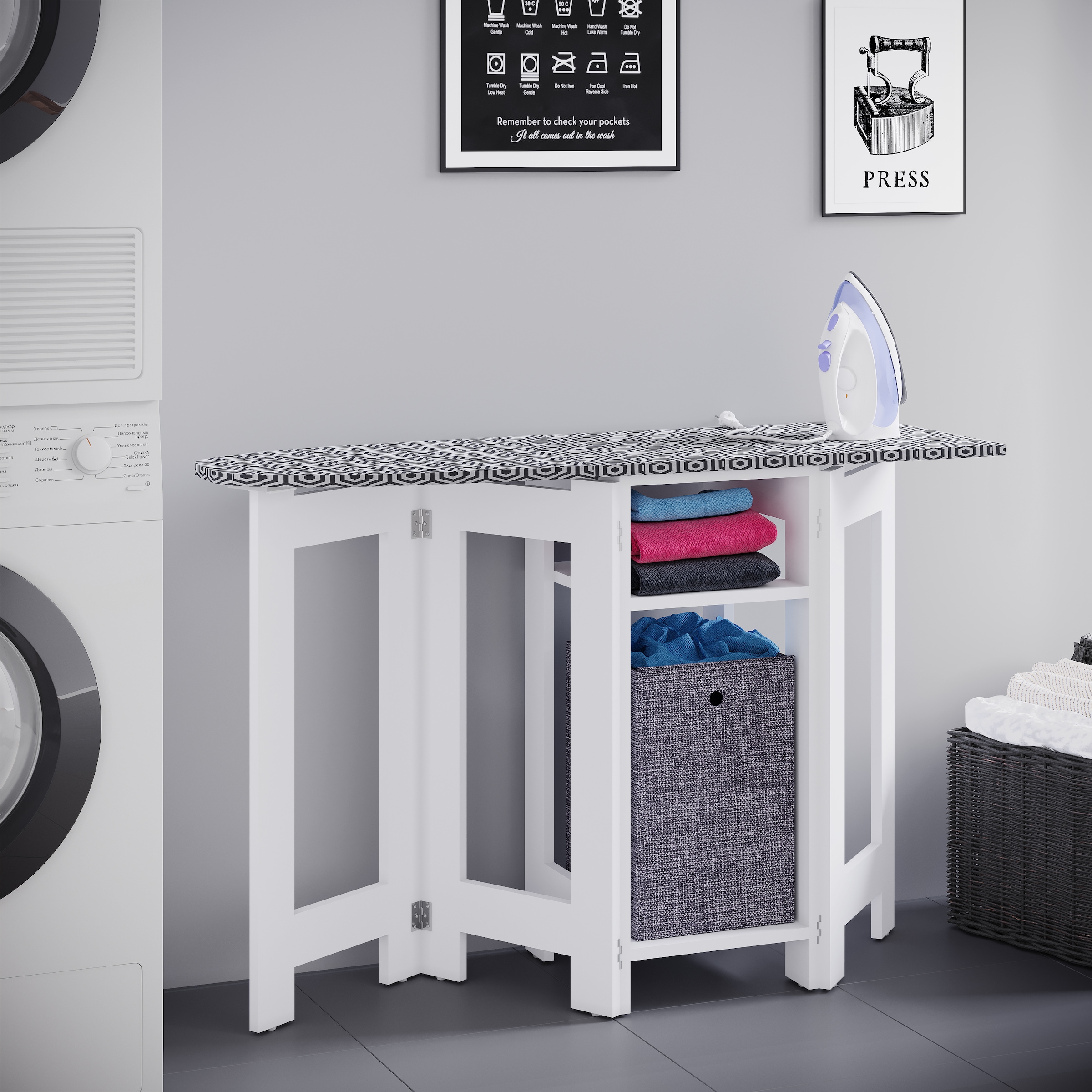 VCM Kommode »Holz Kommode Sideboard Bügelbrett Bigalos« 1 Stk. tlg.