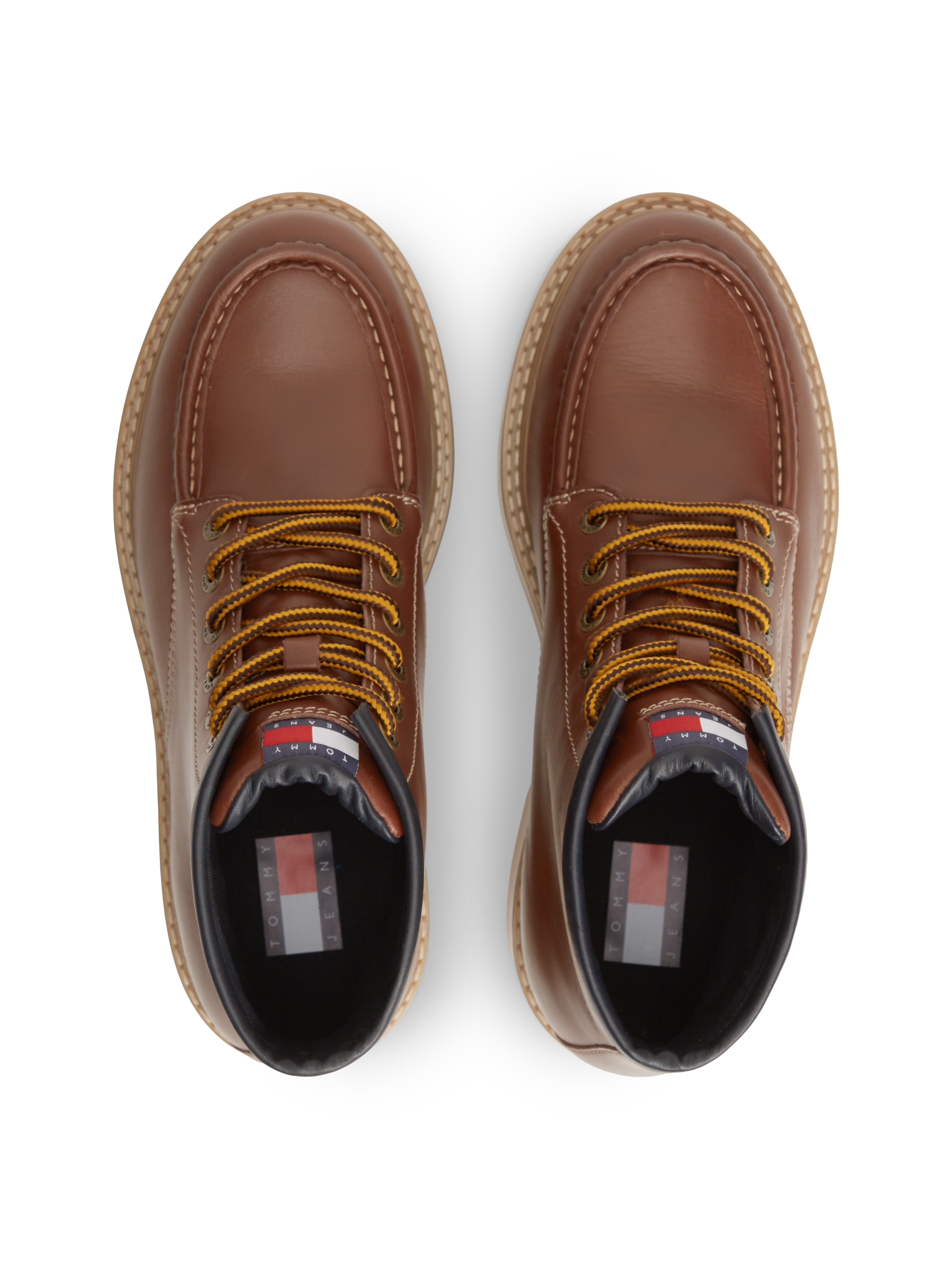 Tommy Jeans Schnürboots »ARCHIVE '01 AMERICAN LTH BOOT«  Blockabsatz, Schnürboots mit Logoschriftzug