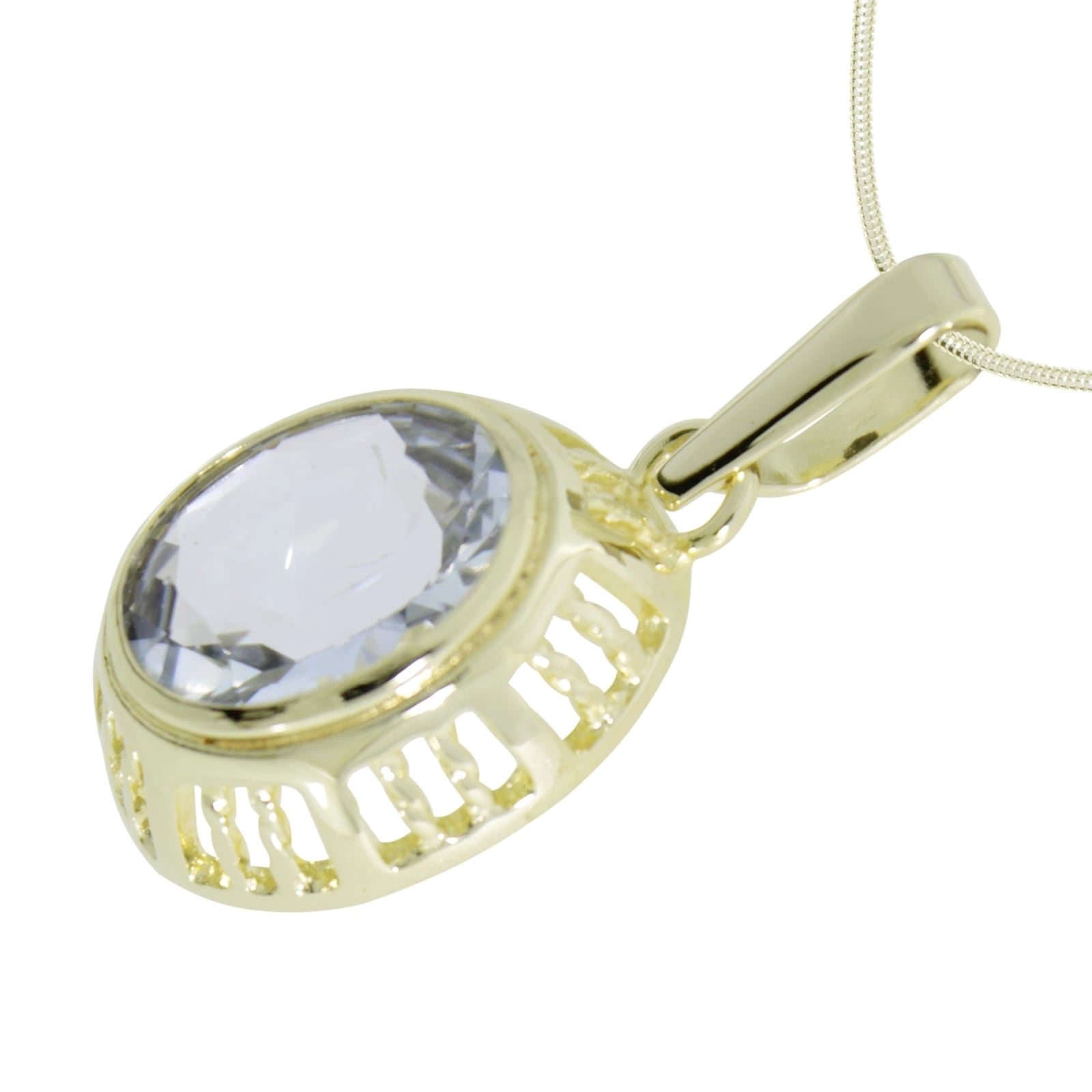OSTSEE-SCHMUCK Kette und Anhänger Set »- Erna - Gold 333/000 - Aquamarin«
