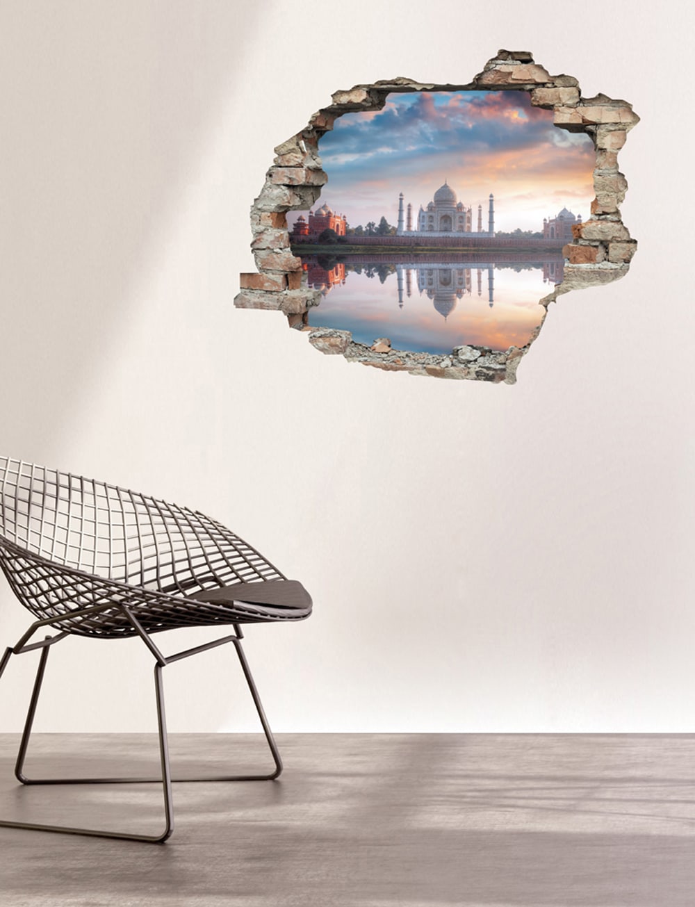 queence Wandtattoo »Taj Mahal«, (1 St.), Wandsticker, Wandbild, selbstklebend, 3D, Wanddurchbruch