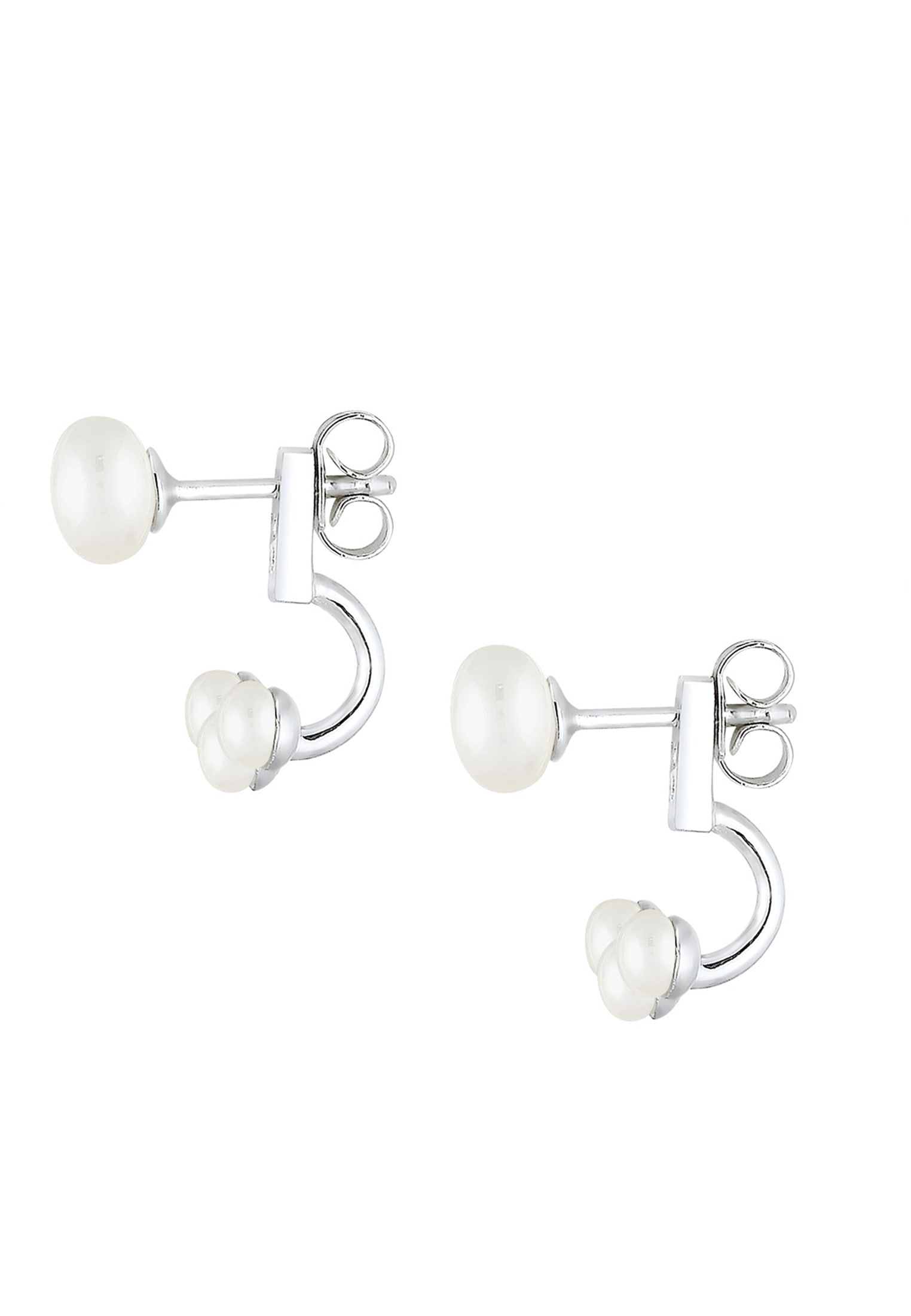 Elli Paar Ohrstecker »Ohrringe Ohrstecker Ear Jacket Süßwasserzuchtperle Weiß 925 Sterling Silber«