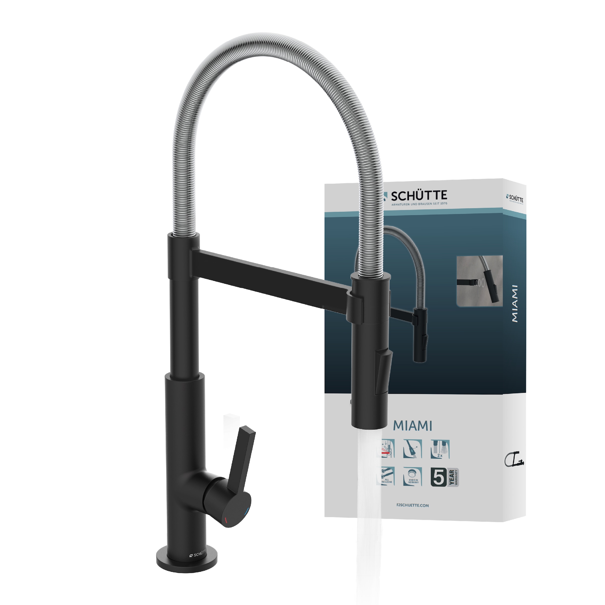 Schütte Spültischarmatur »MIAMI« energiesparende Cold-Start-Funkt., 360° schwenkbar, 2-fach verstellbar