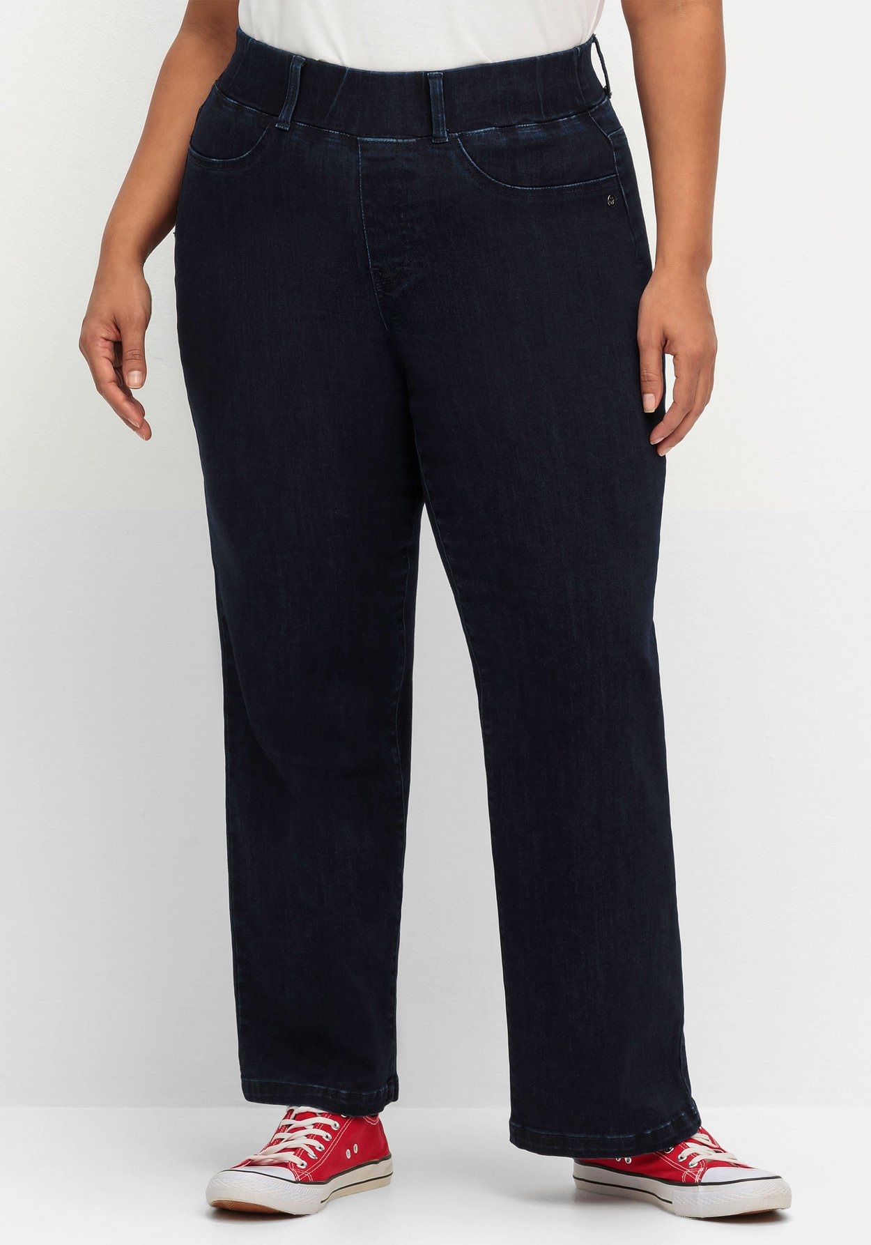 Sheego Stretch-Jeans »Weite Jeans mit Schlupfbund im Curvy-Schnitt ELLA«