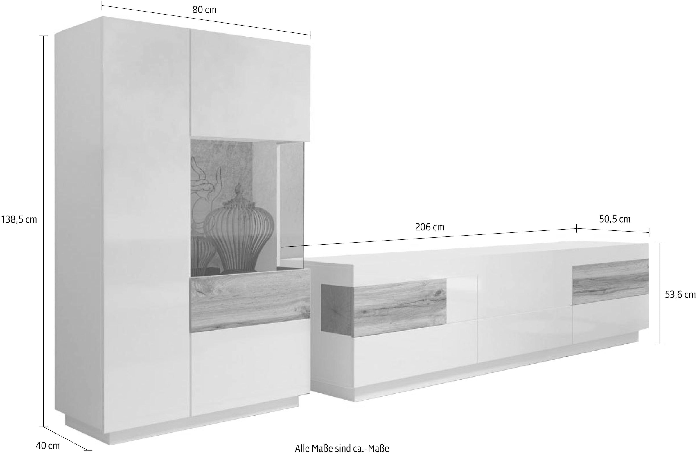INOSIGN Wohnwand »Silke«, (Set, 2 St.), (2-tlg.)